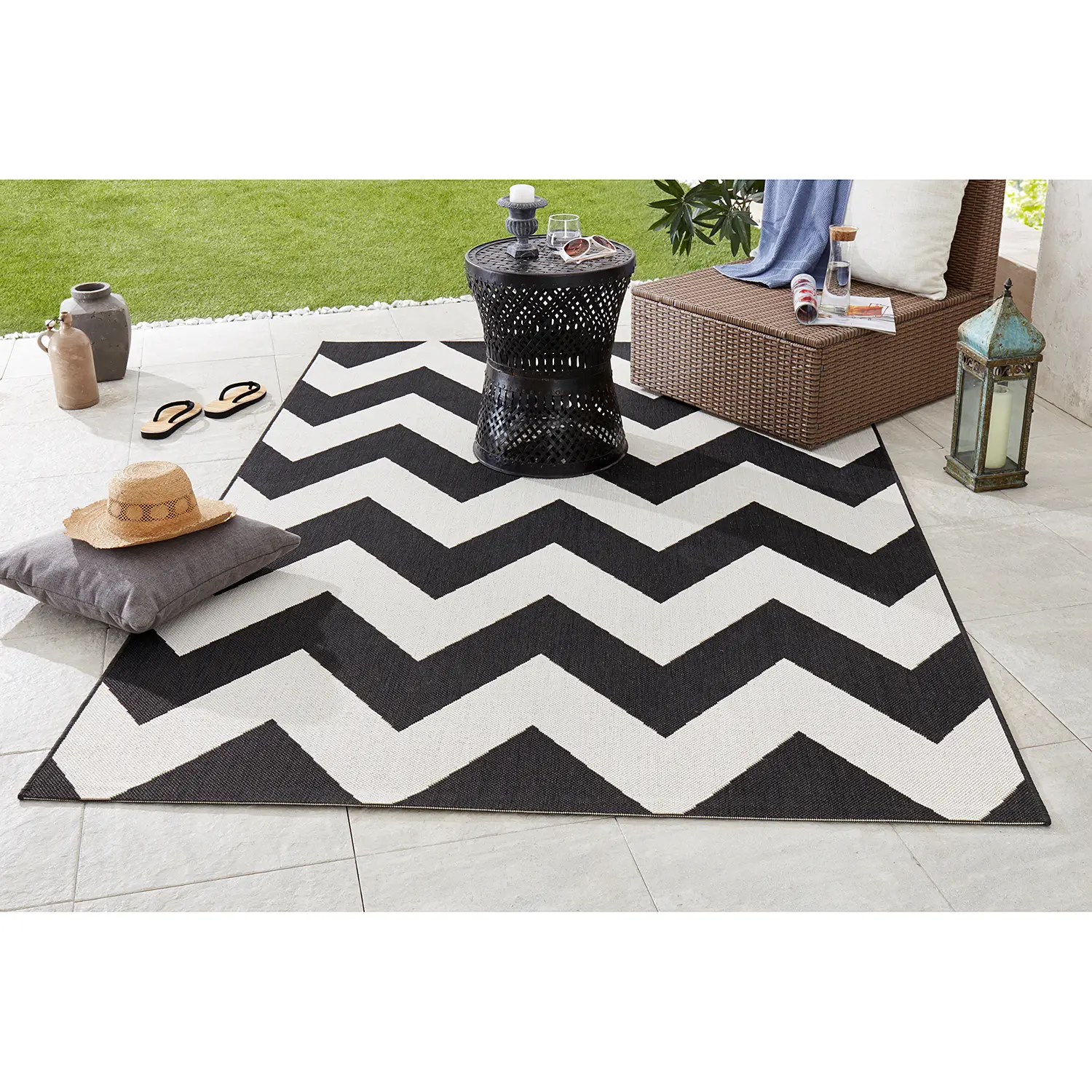 Unique In-/Outdoor-Teppich Schwarz