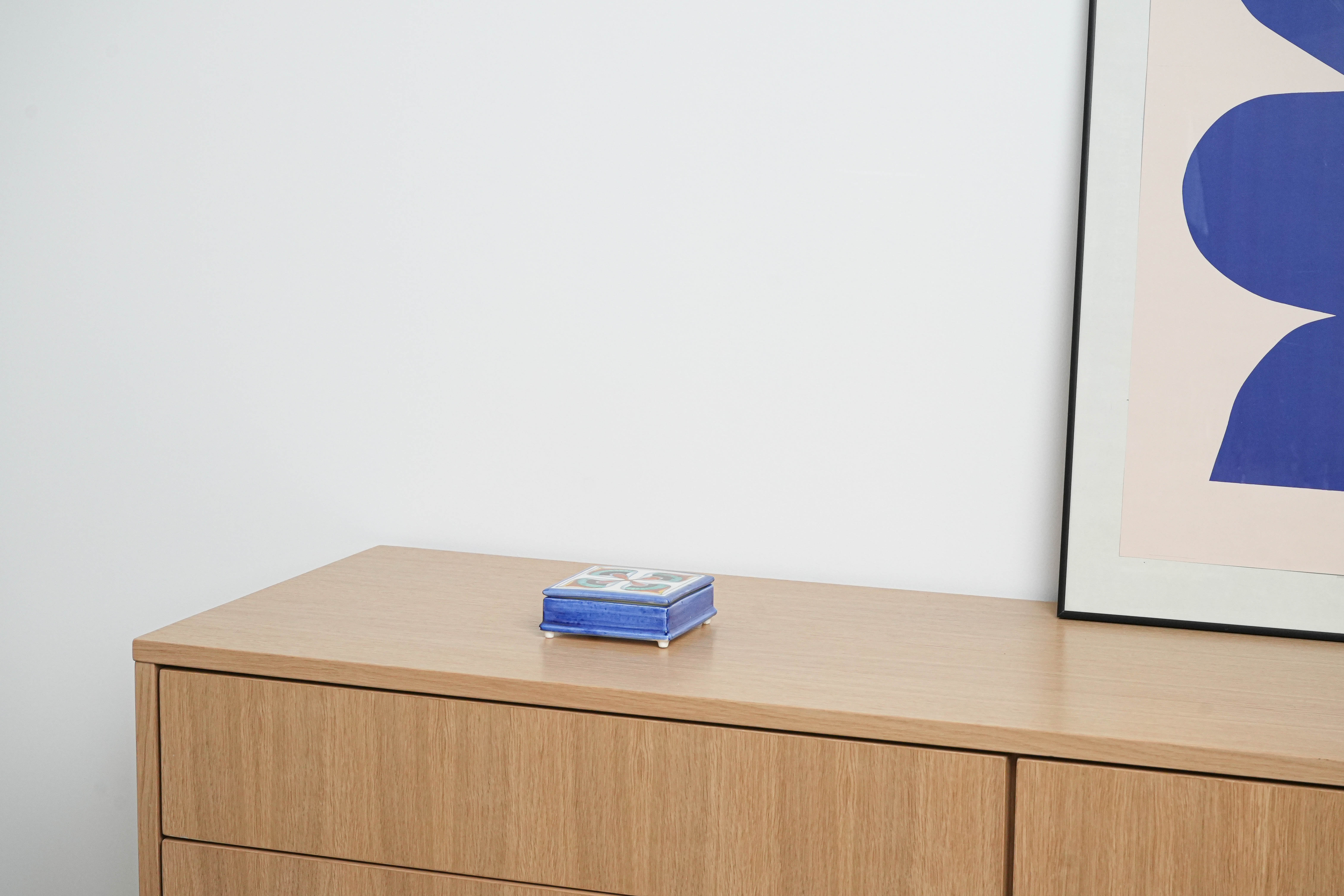 Toscari ceramic box Blue 1970s