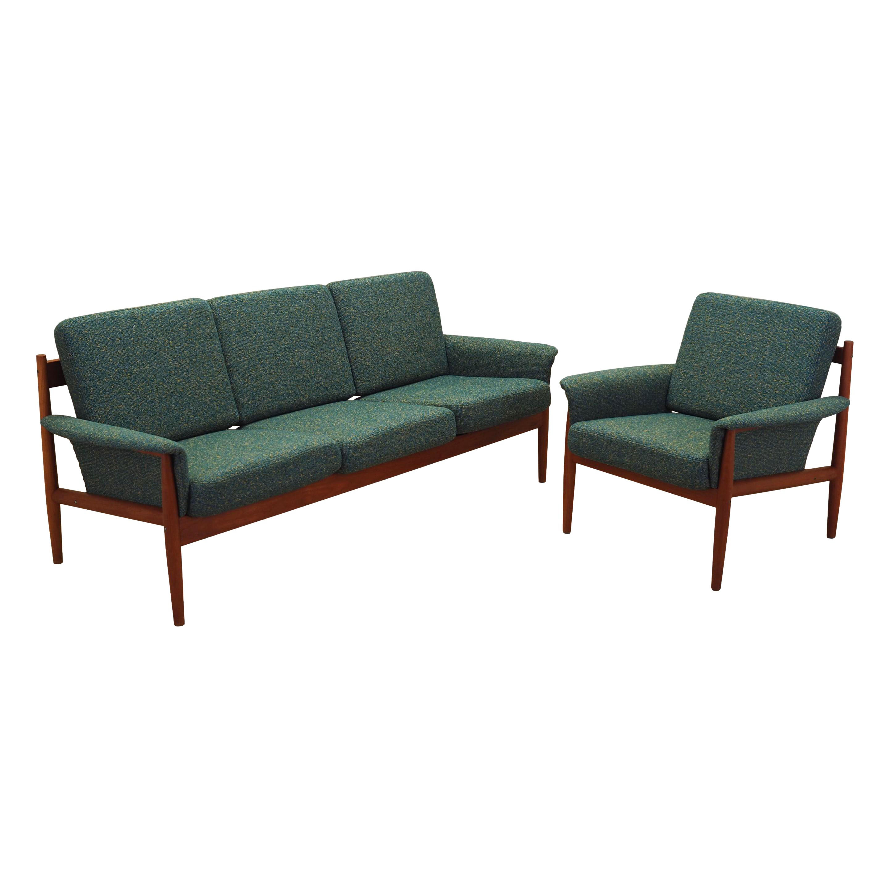 Wohnzimmer-Set Grün 1960er Jahre