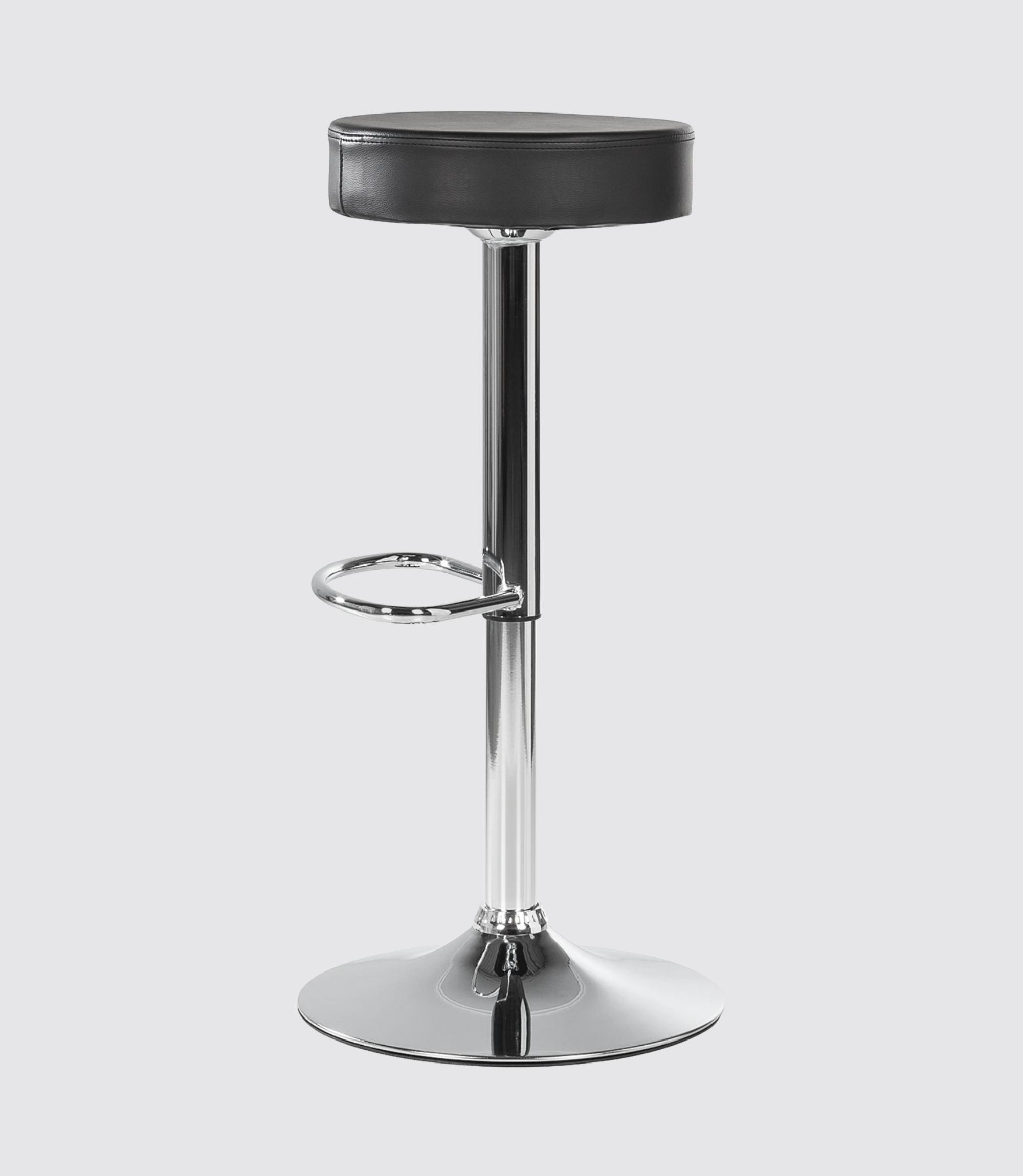 Bar stool Vincent Faux leather Black / Chrome