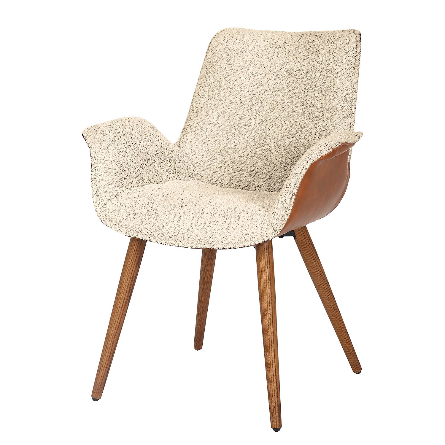 Upholstered Chair Throne White Brown