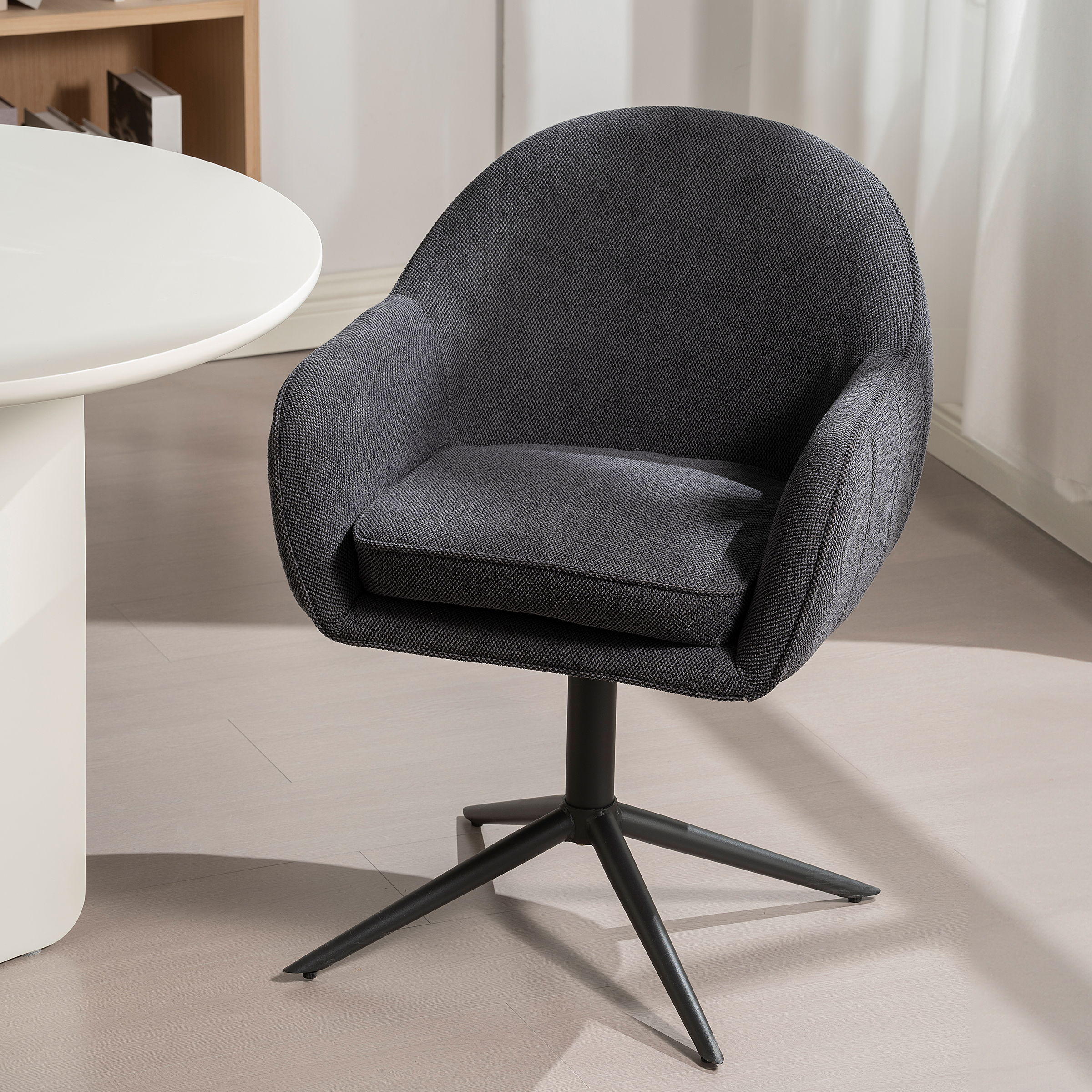 Armchair Swivel SANDO Set of 2 Anthracite