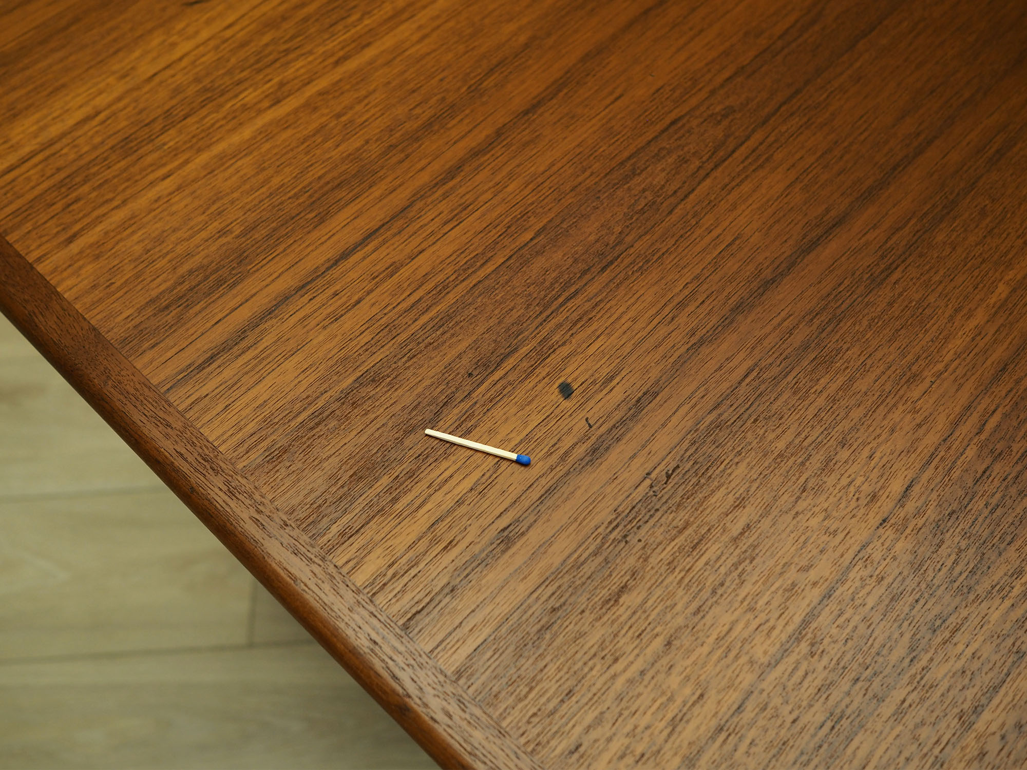 Teak desk wood veneer 1970s 
