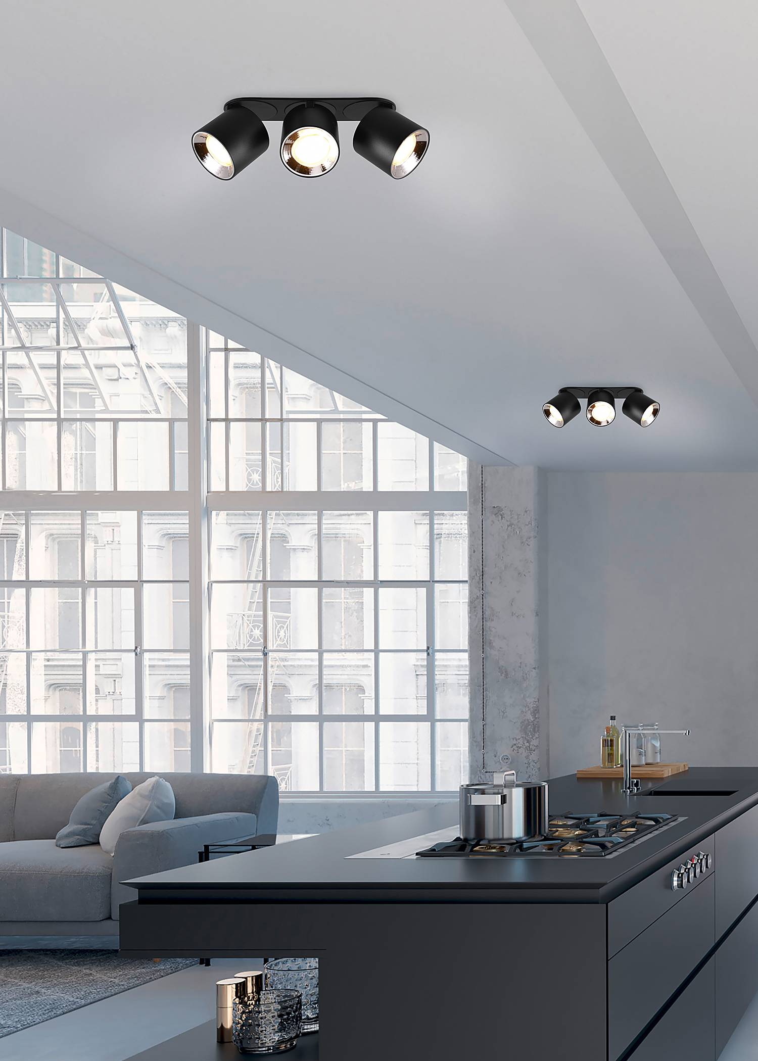 Guayana Ceiling Light Iron Black