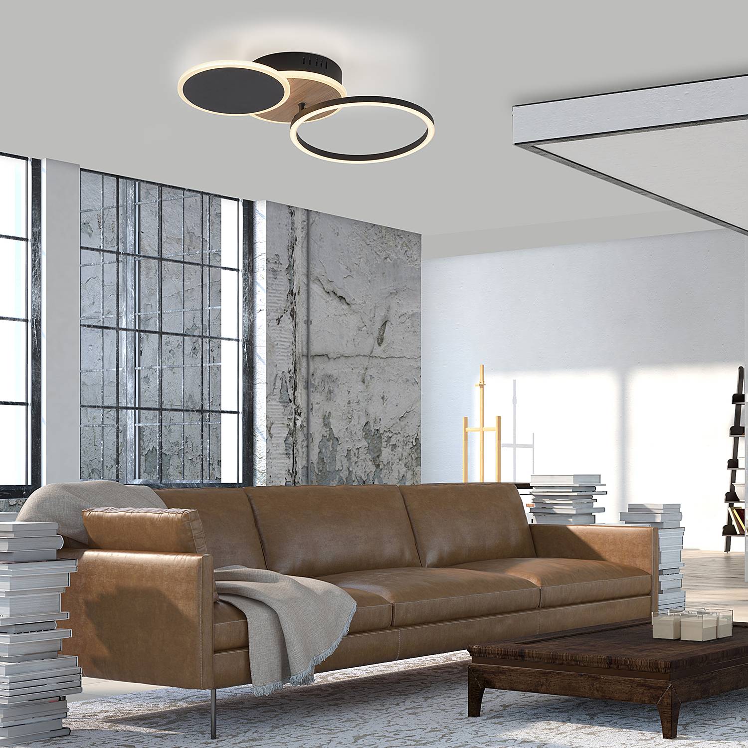 LED-Deckenleuchte Sevent Typ A Braun