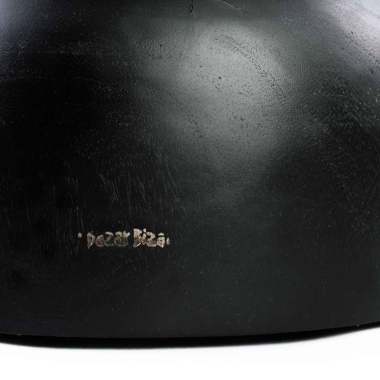 The Karbun Stool Black Natural ø50cm