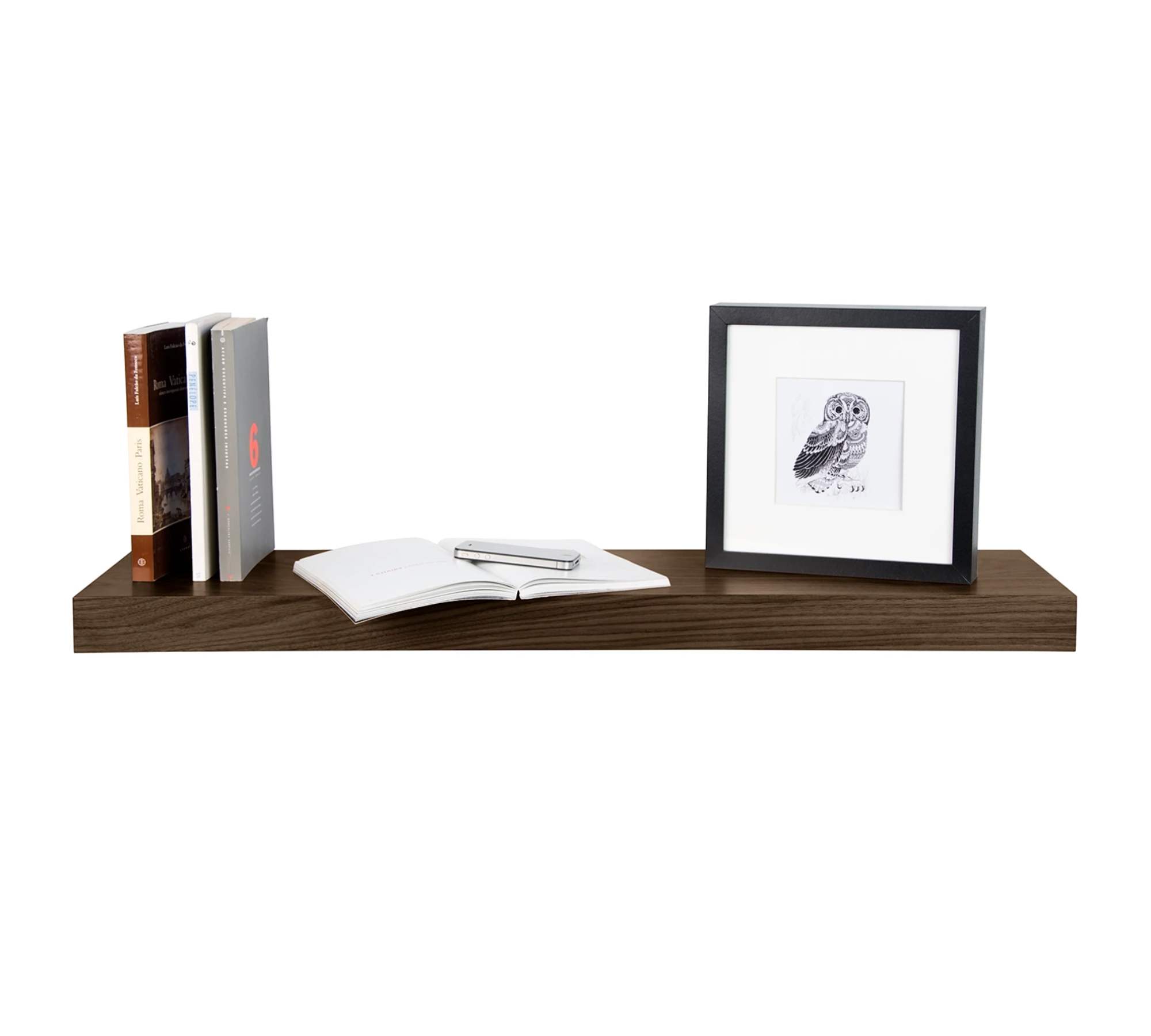 Wall shelf Veneered Walnut 90 cm