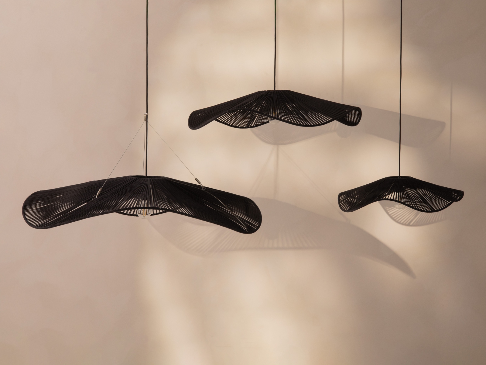 Palmier Pendant Light Black Metal 100x100x22 cm