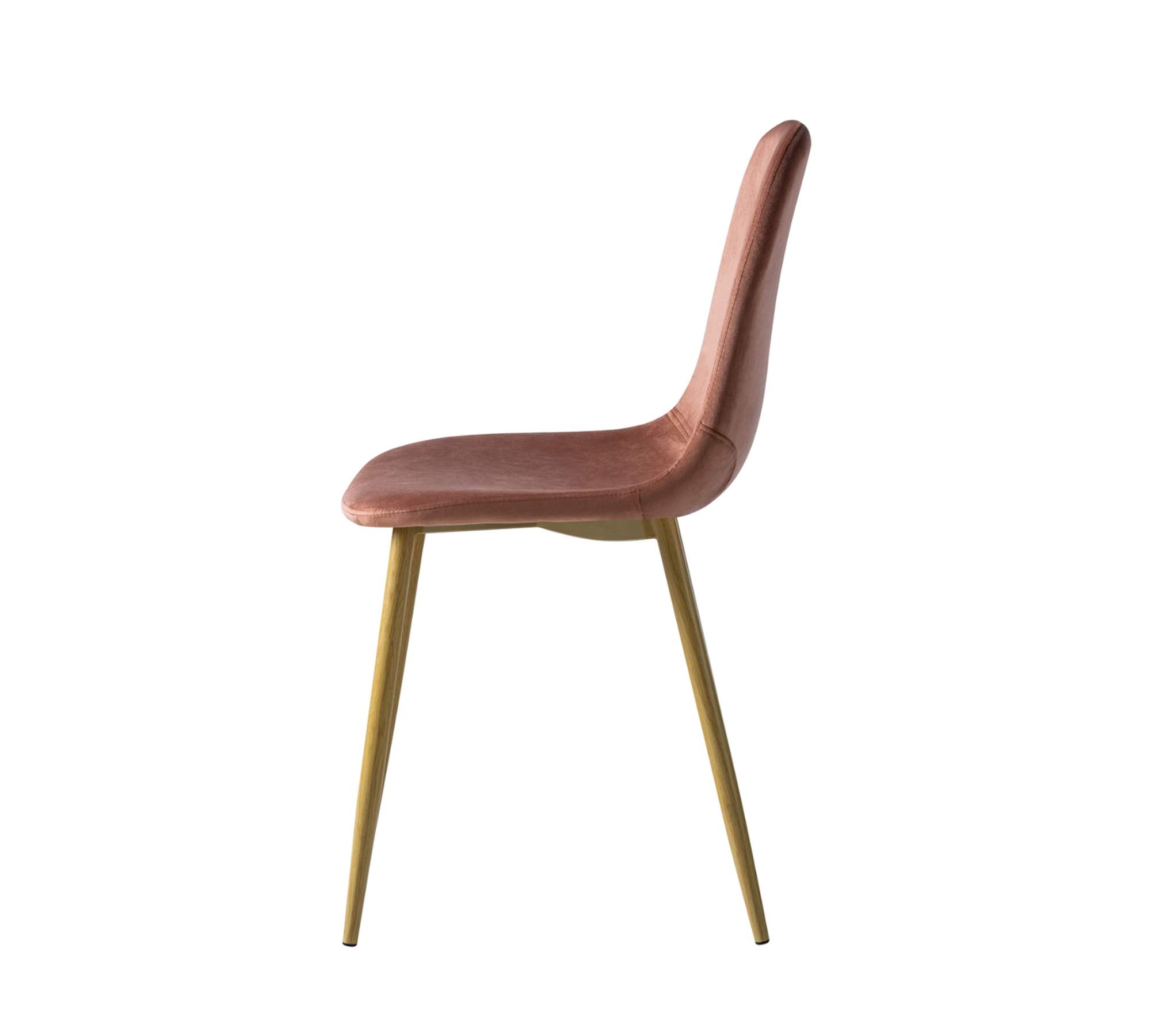2x Polsterstuhl Samt Metall Rosa