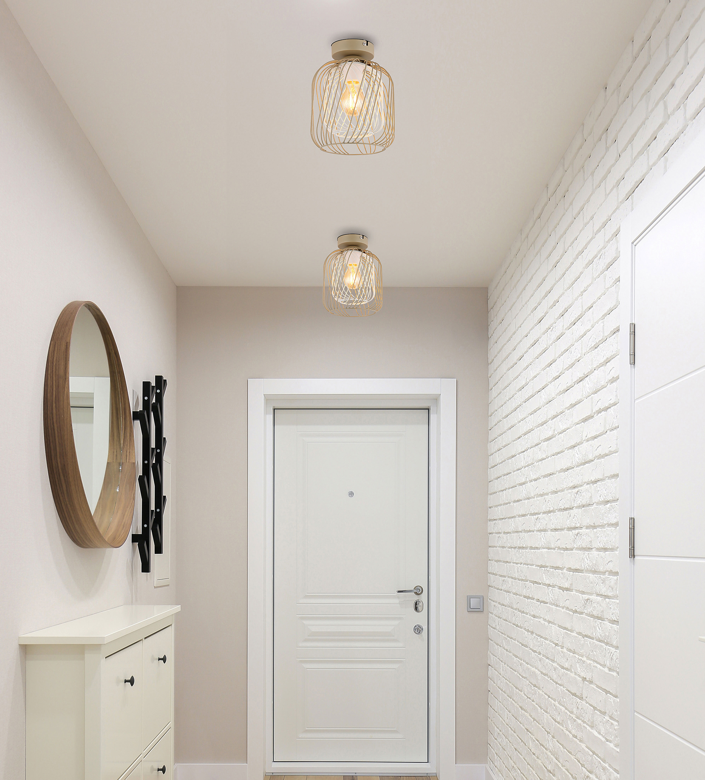 Deckenleuchte Dichti Eisen 1-flammig Beige