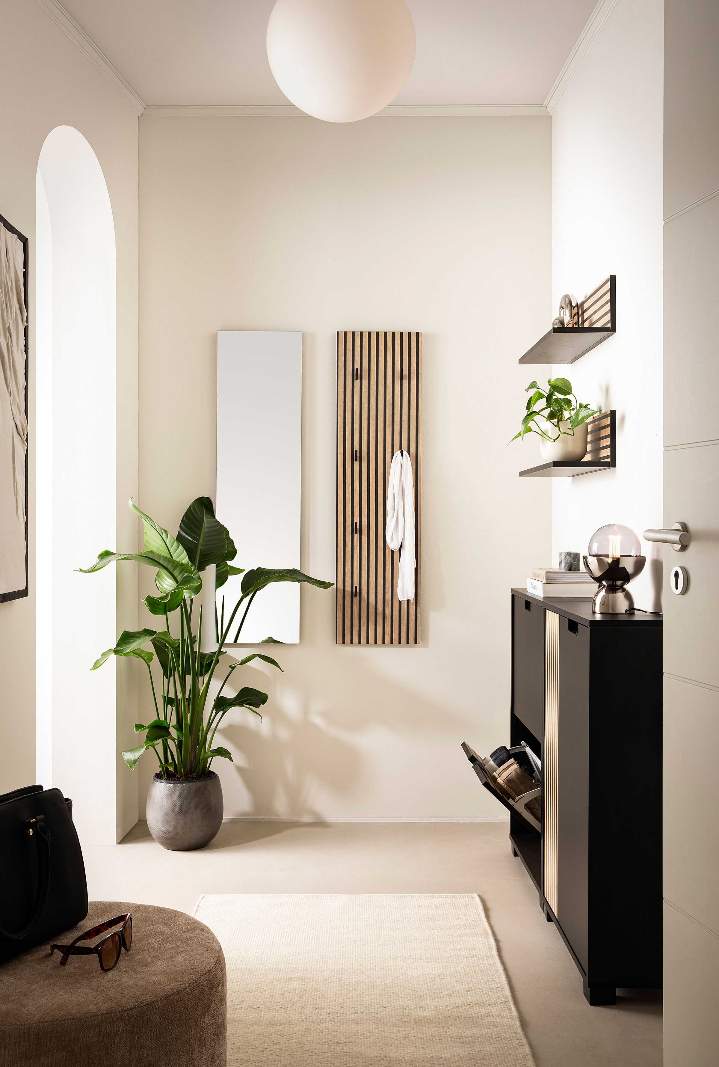 Ryker Coat Rack Panel Oak Black