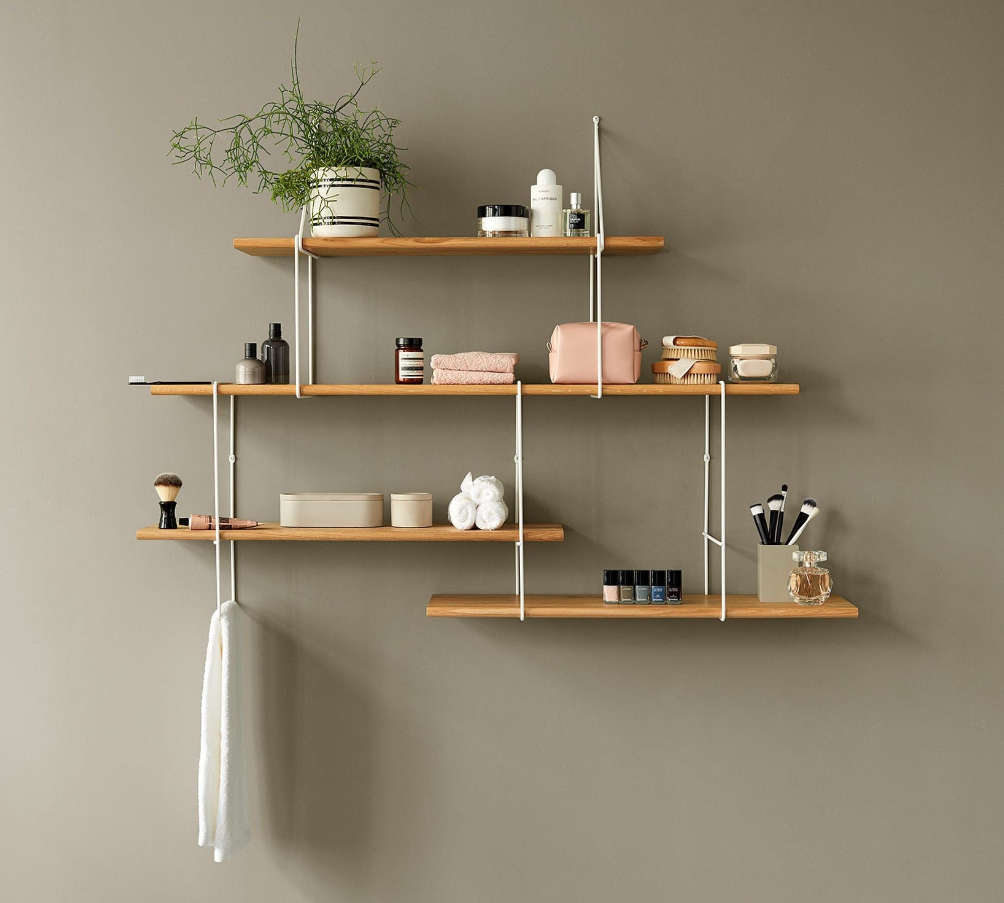 Link set 2 Oak wood steel Natural