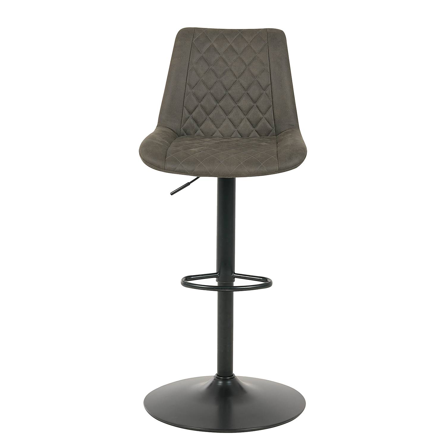 2x Barstuhl Wismes Microfaser Eisen Vintage Grau