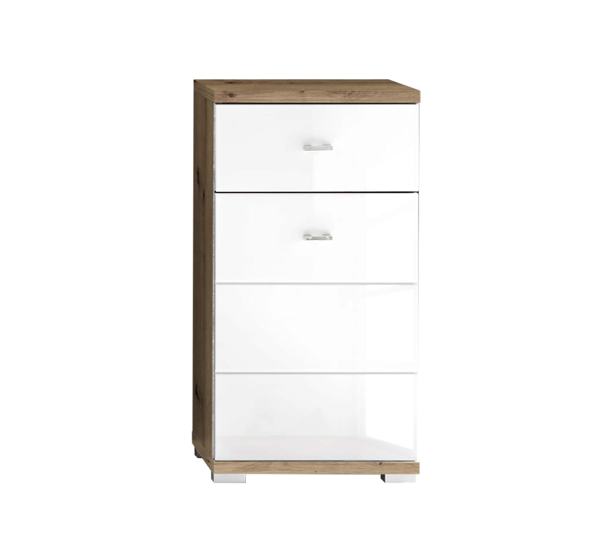 Bad-Unterschrank Holz Weiß Hochglanz