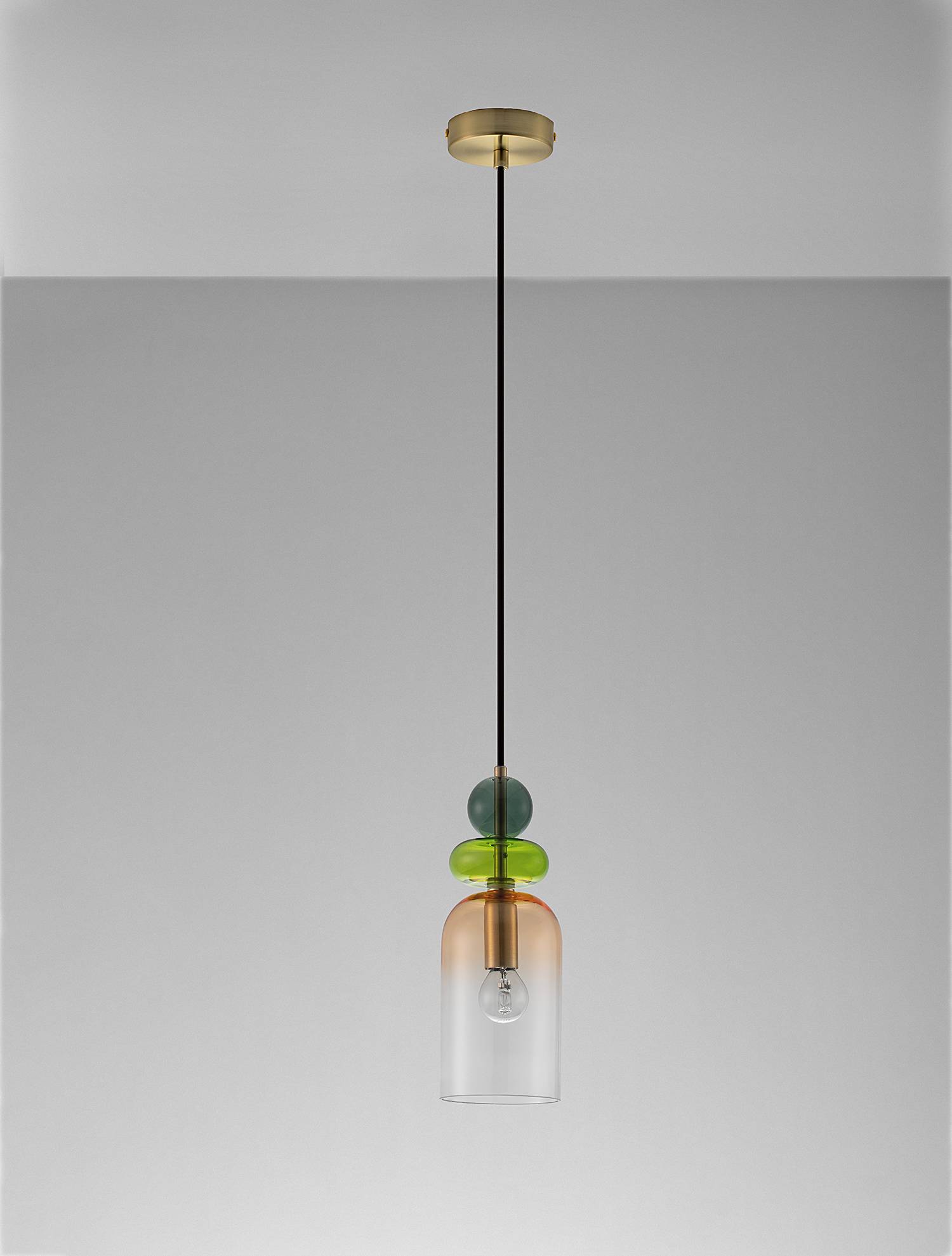 1-Flammig Pendelleuchte Murano Typ C Aluminium