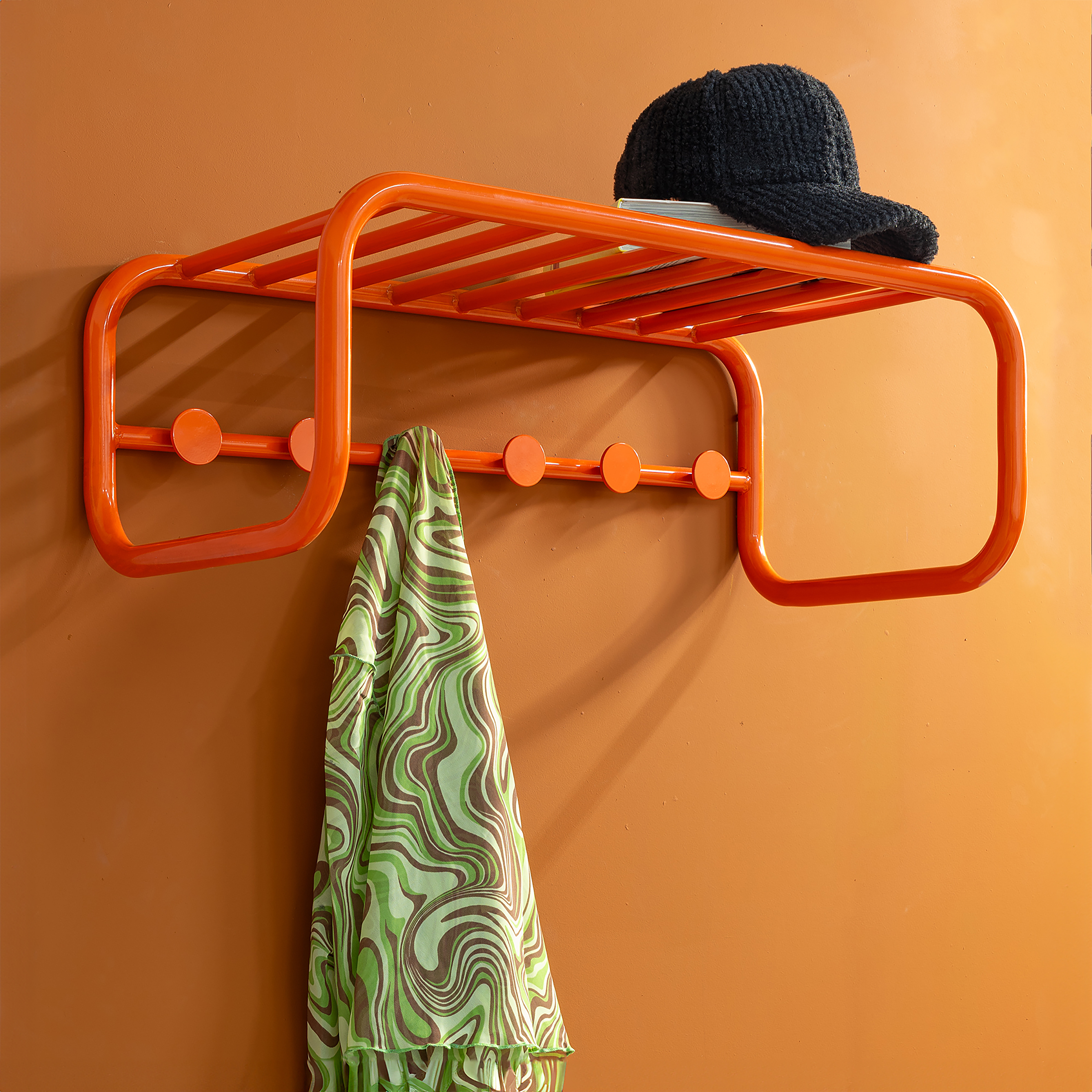 Wandgarderobe Coppin Metall Orange
