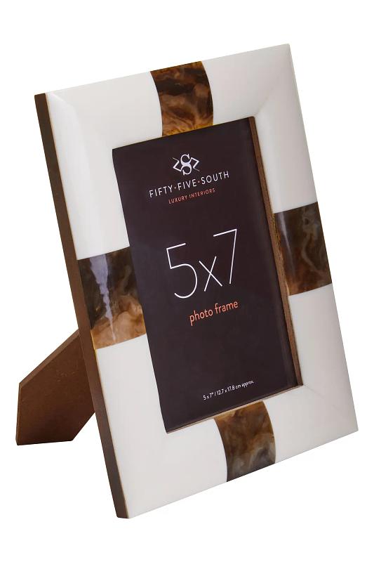 Decio 5 x 7 Zoll Creme und Brauner Bilderrahmen
