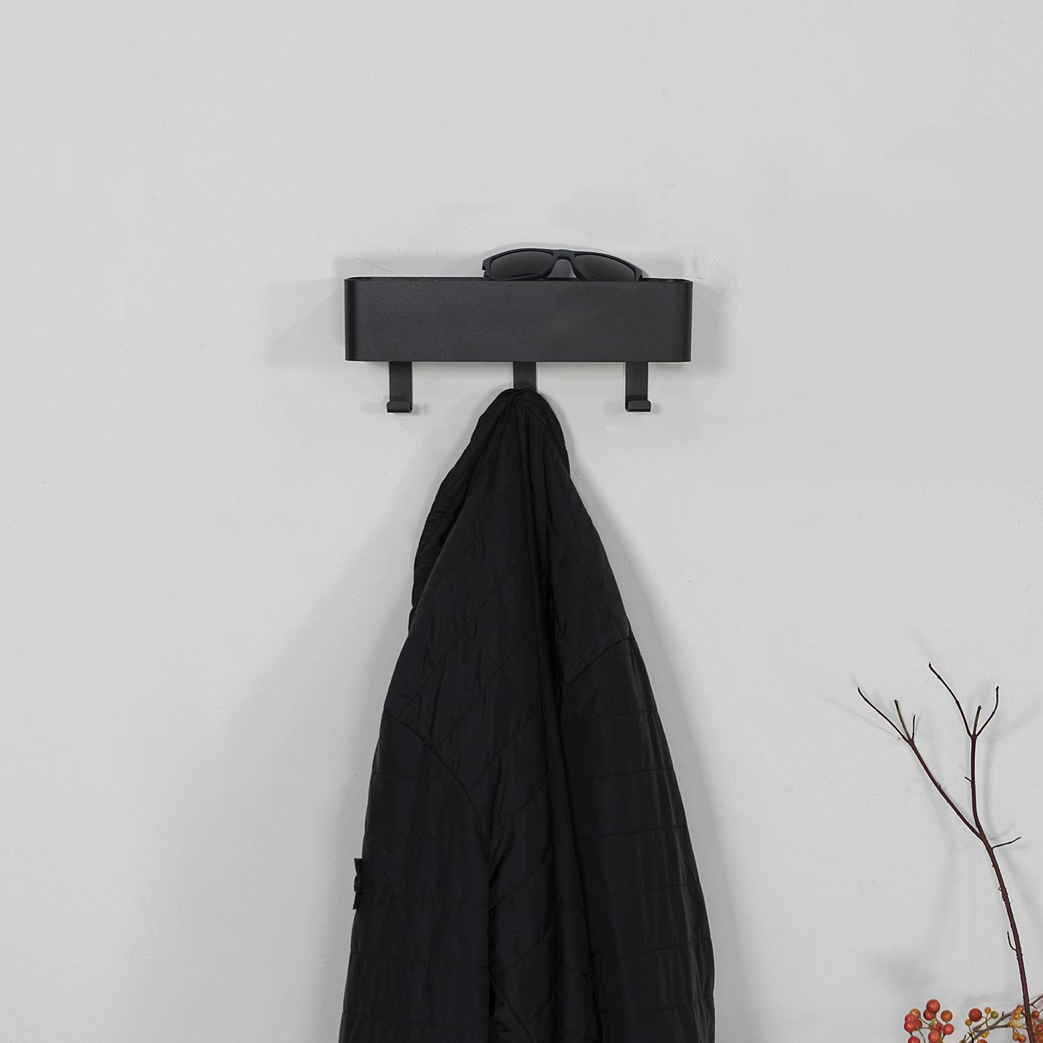 Garderobenleiste Hickory Metall Schwarz Breite: 27 cm
