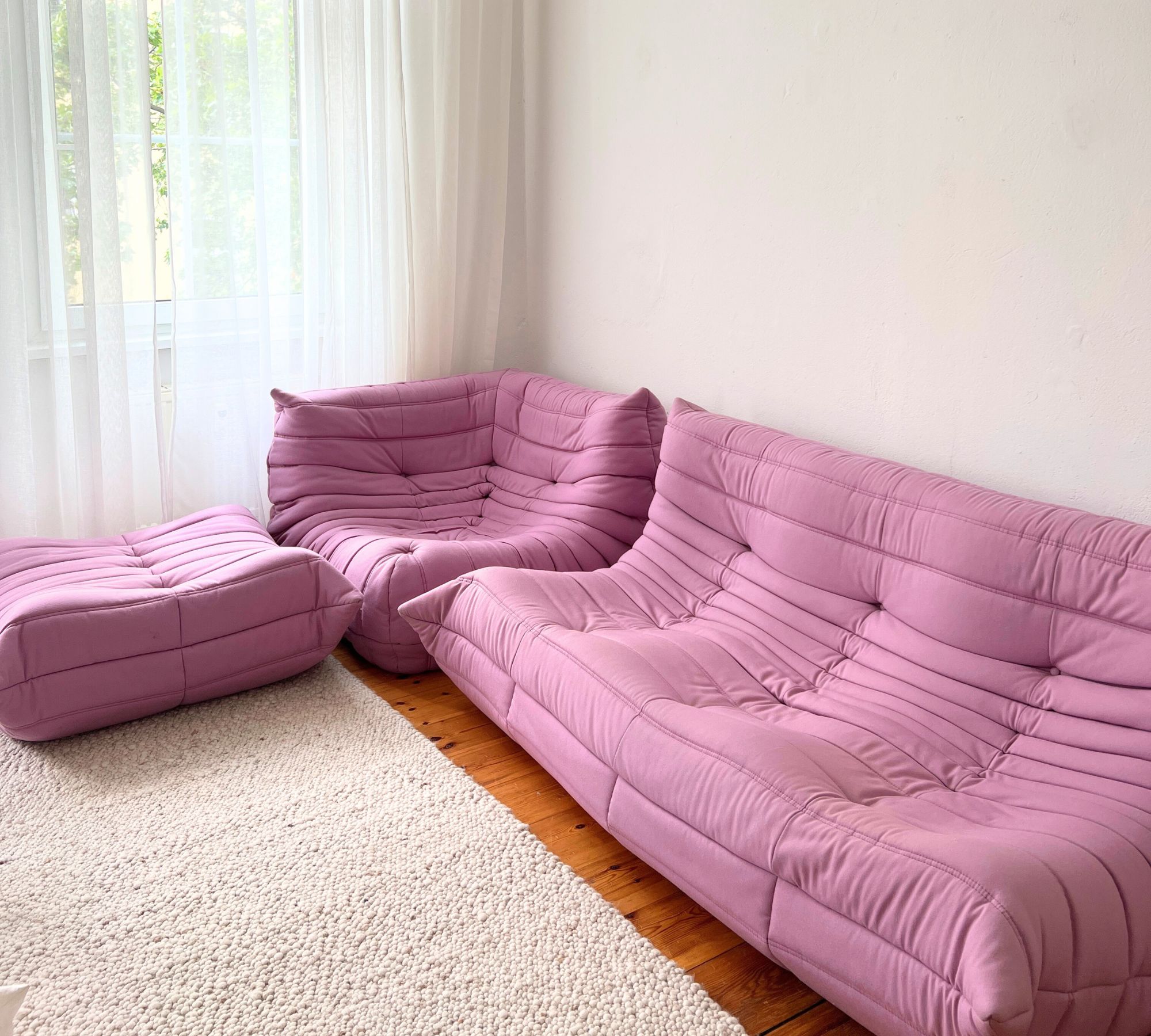 Togo Sofa 3-Teilig Ligne Roset Rosa