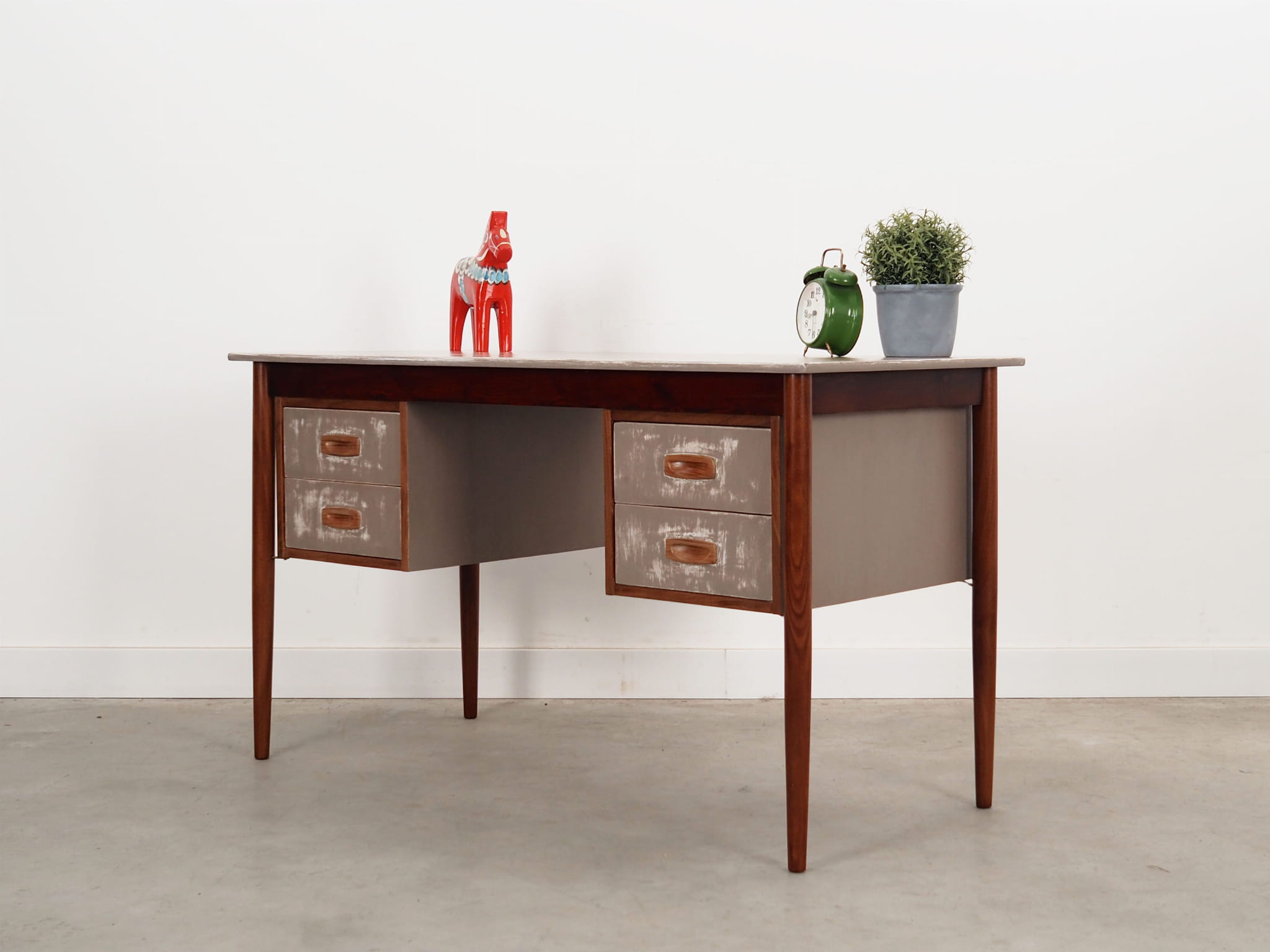 Vintage Desk Teak Wood Brown 1960s