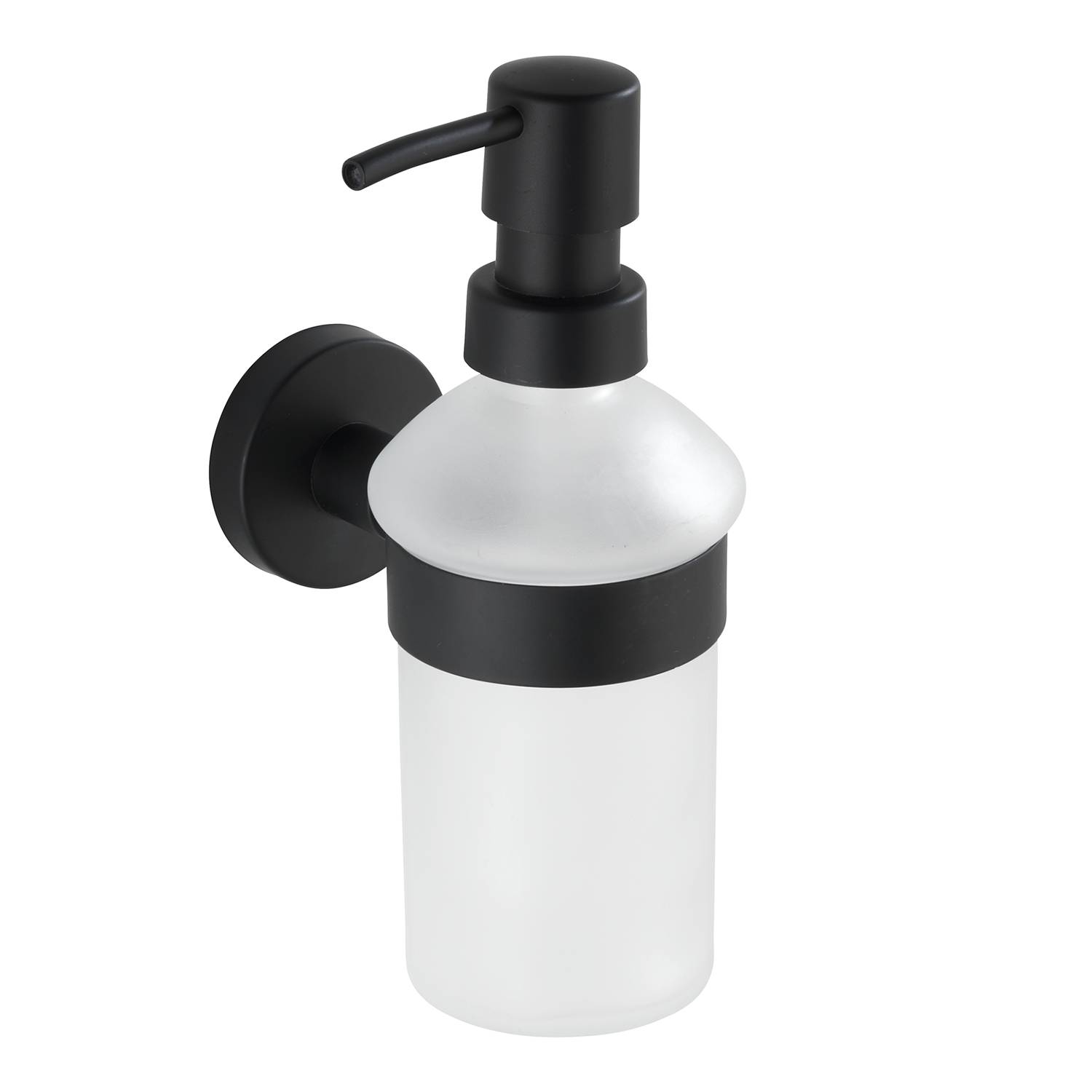 Seifenspender Bosio Milchglas Edelstahl Schwarz 200ml