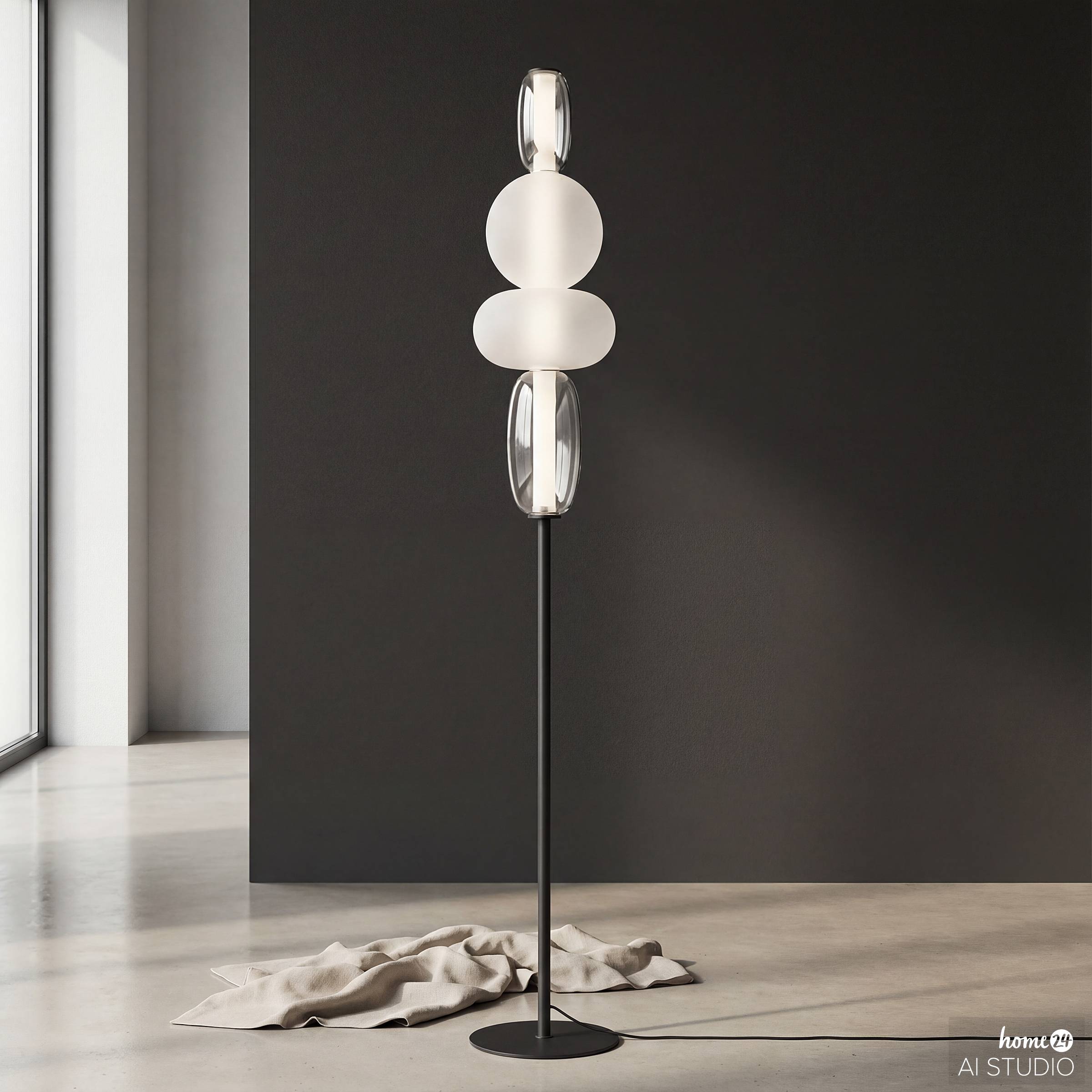Stehleuchte DREA Glas Eisen Höhe 130cm