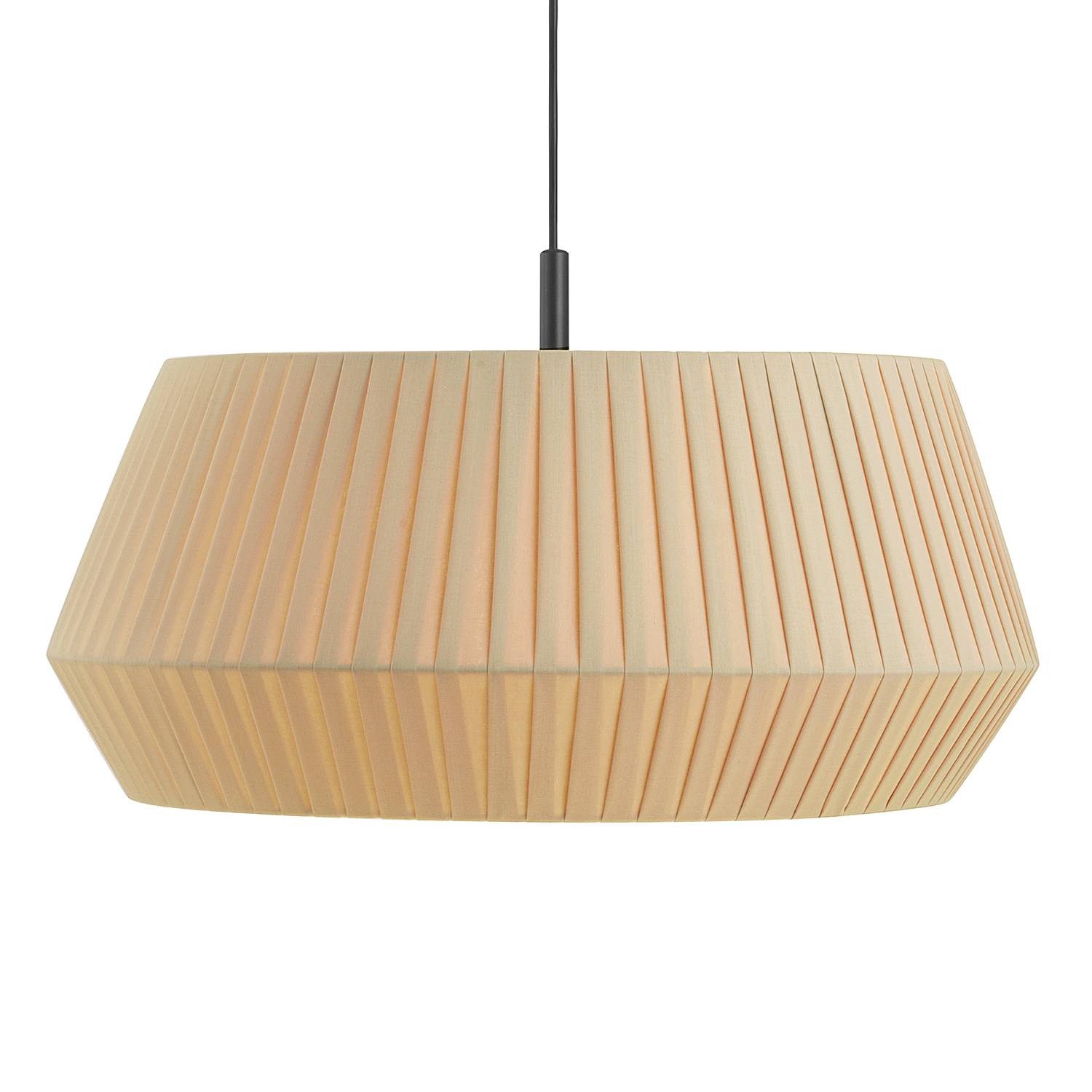 Pendelleuchte Dicte I Baumwolle Stahl Beige