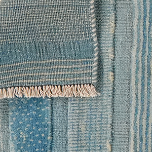 Kelim Gabbeh-Teppich Wolle Blau