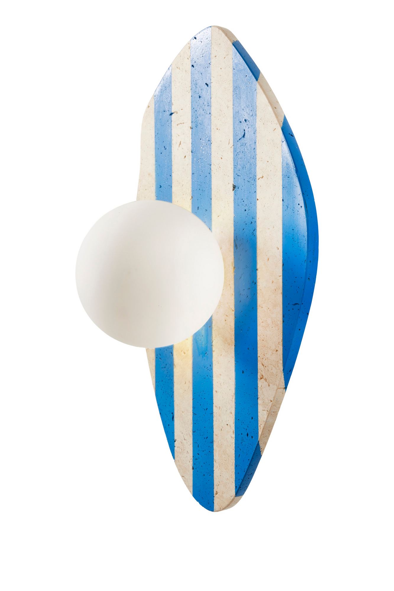 Simple Wandleuchte Travertin Blau