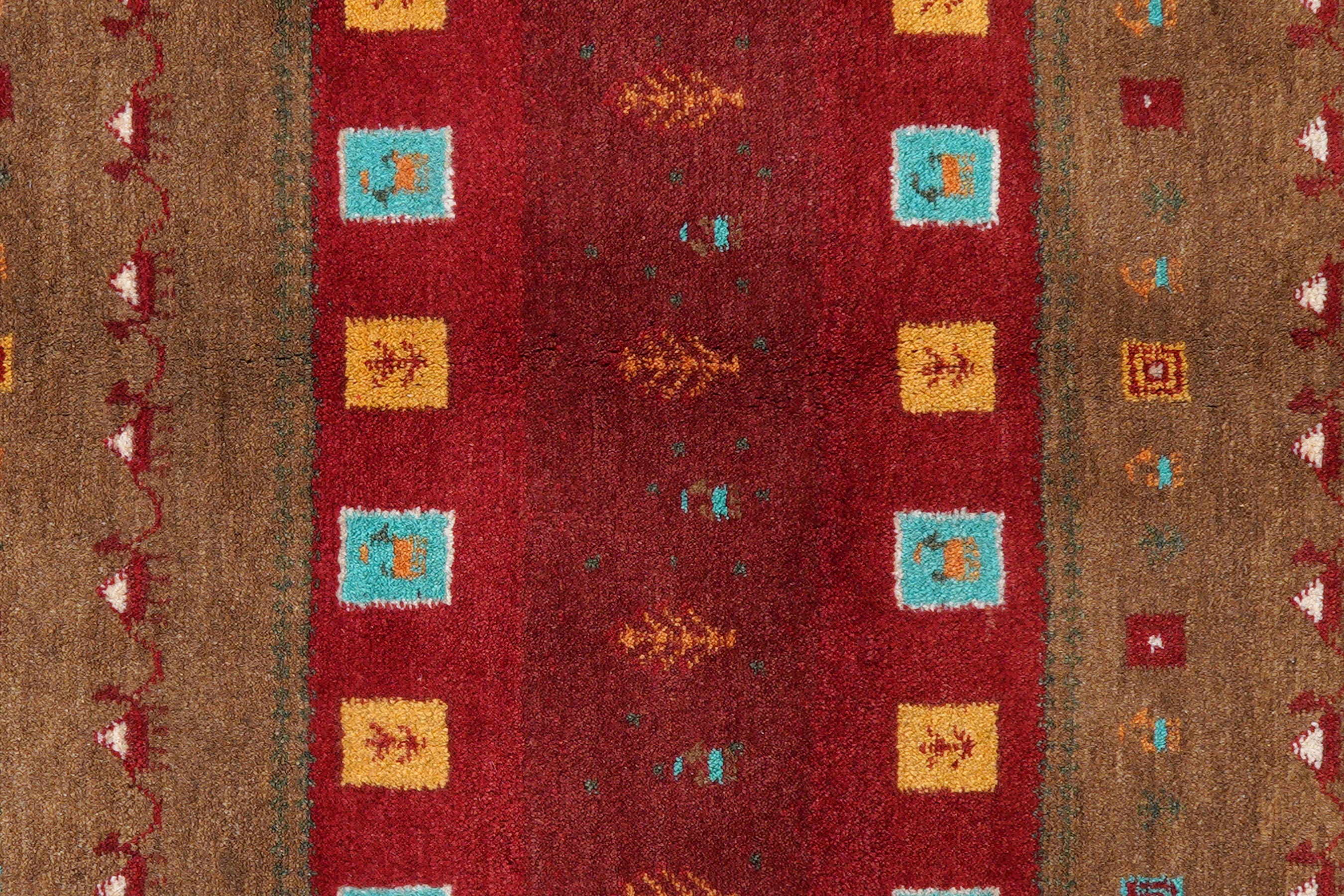 Tappeto Gabbeh Rizbaf lana multicolore