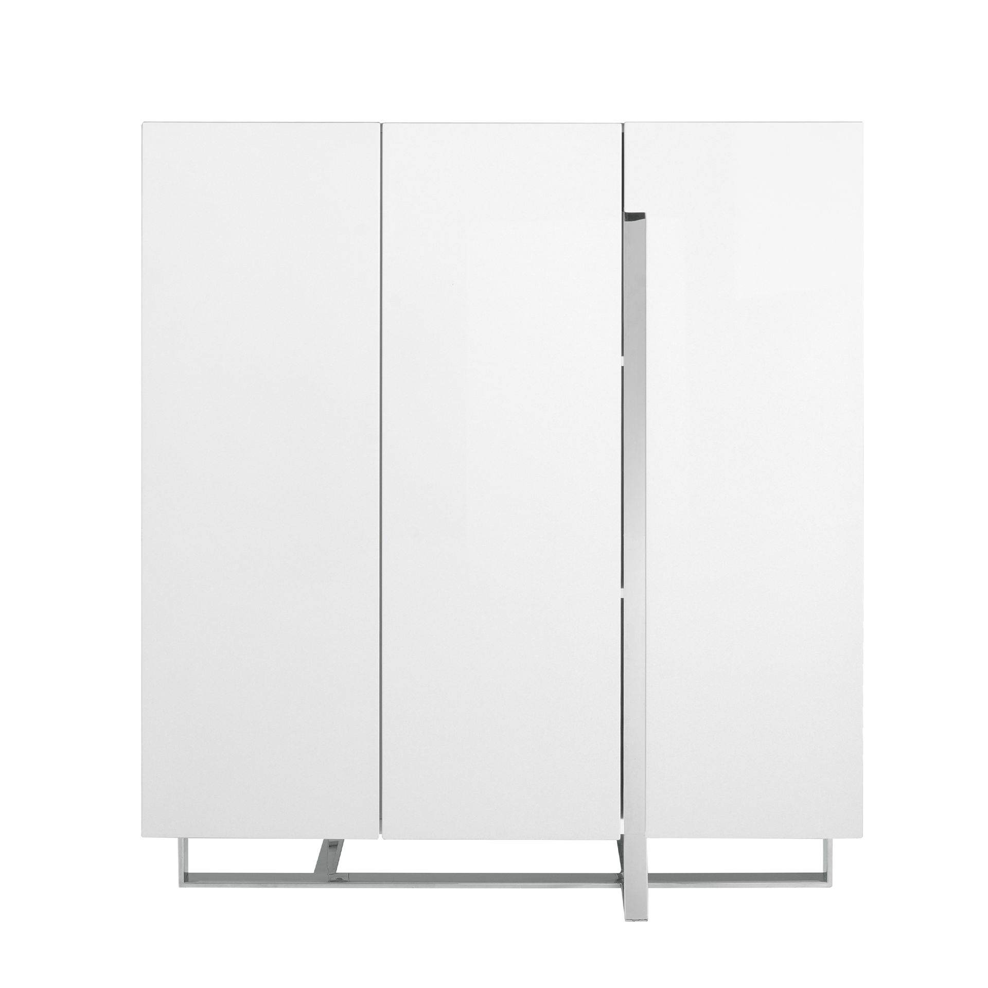 3053 Sideboard Verchromter Stahl Weiß