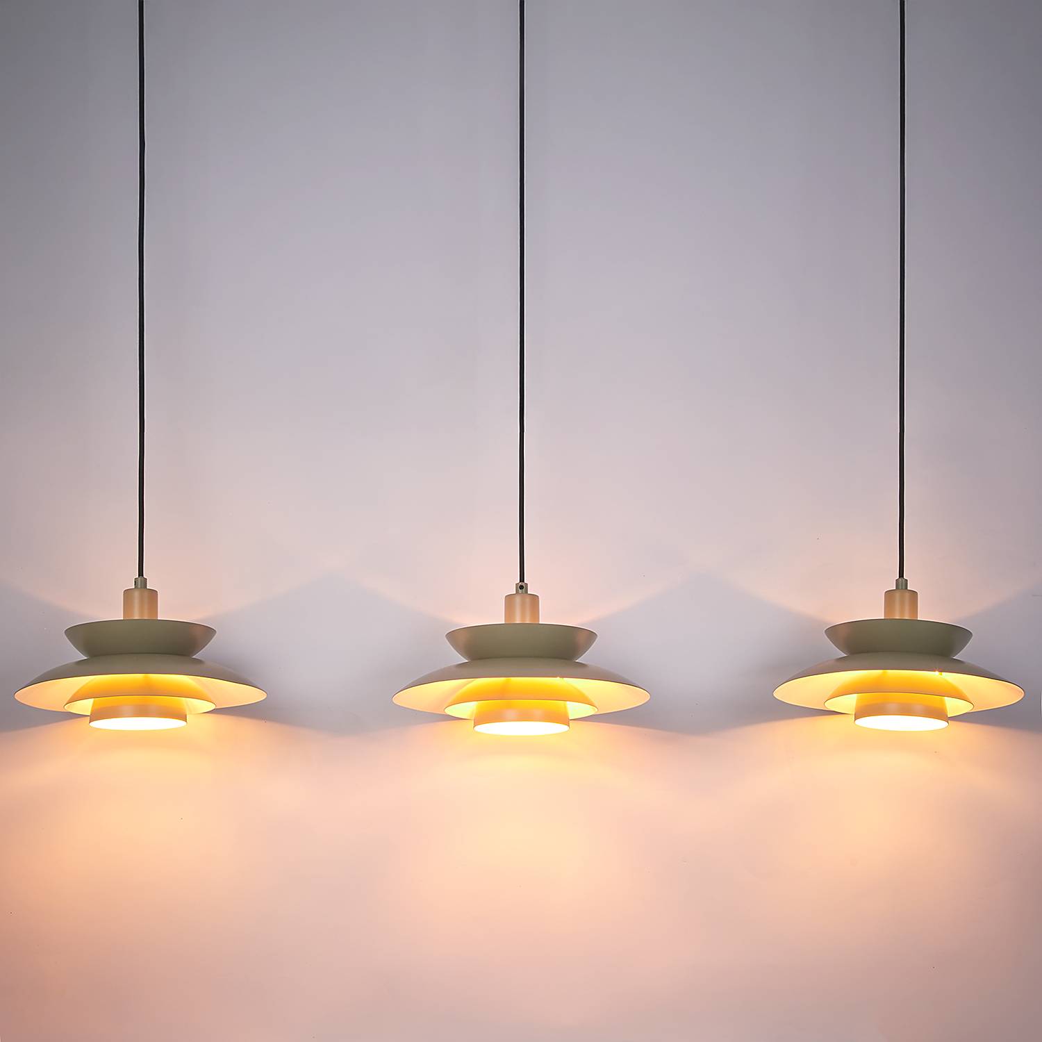 SINGAPUR Pendelleuchte Grün 3-flammig