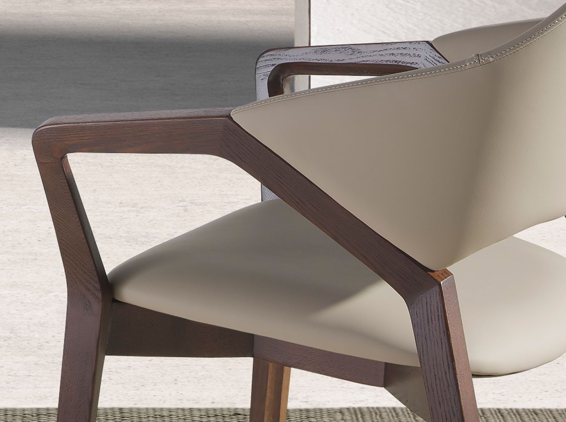 Dining chair faux leather gray