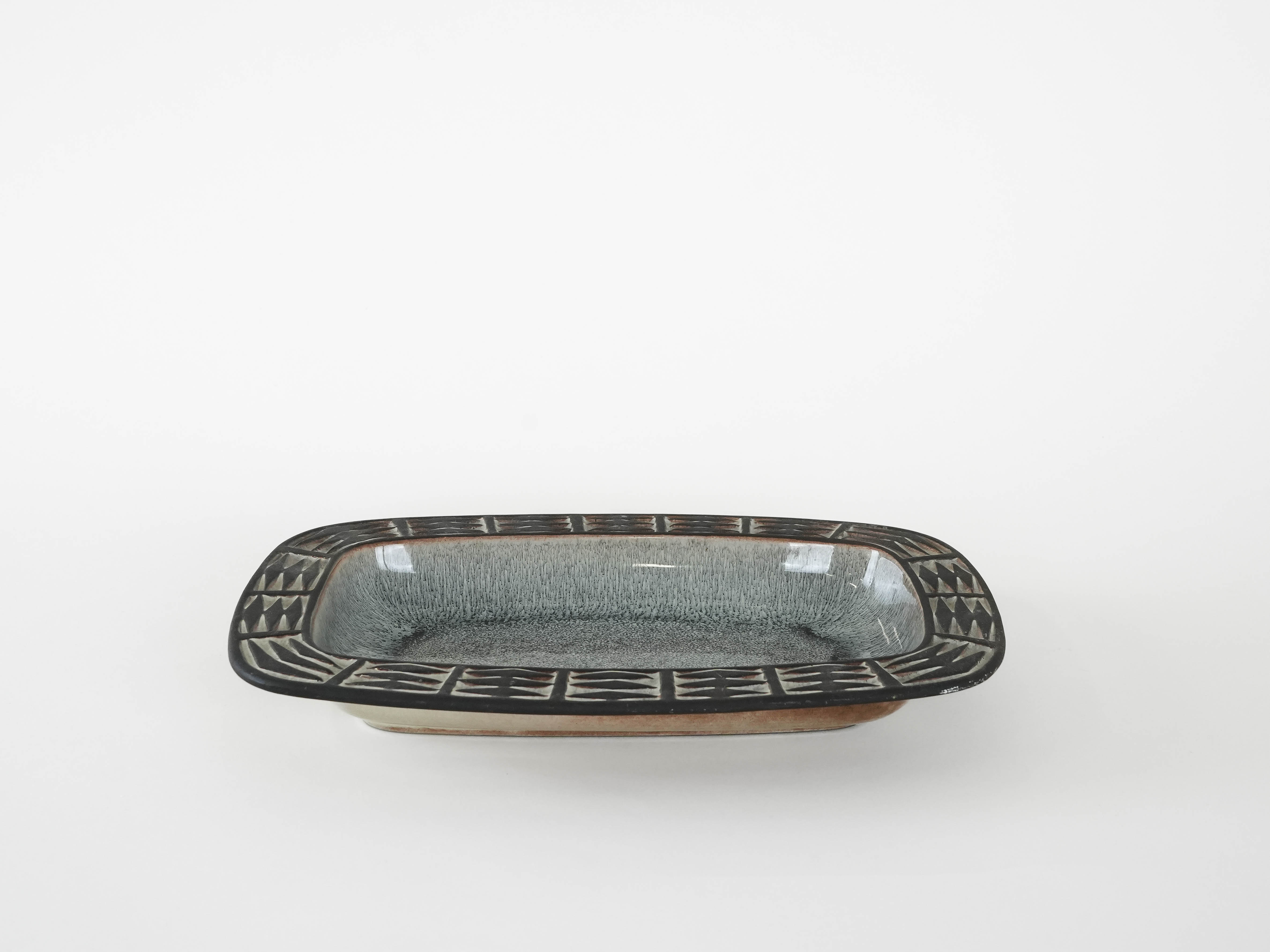 Keramikteller Braun 1960er Jahre