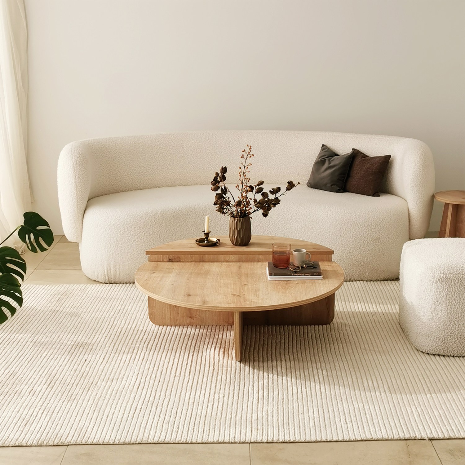 Podium coffee table oak brown