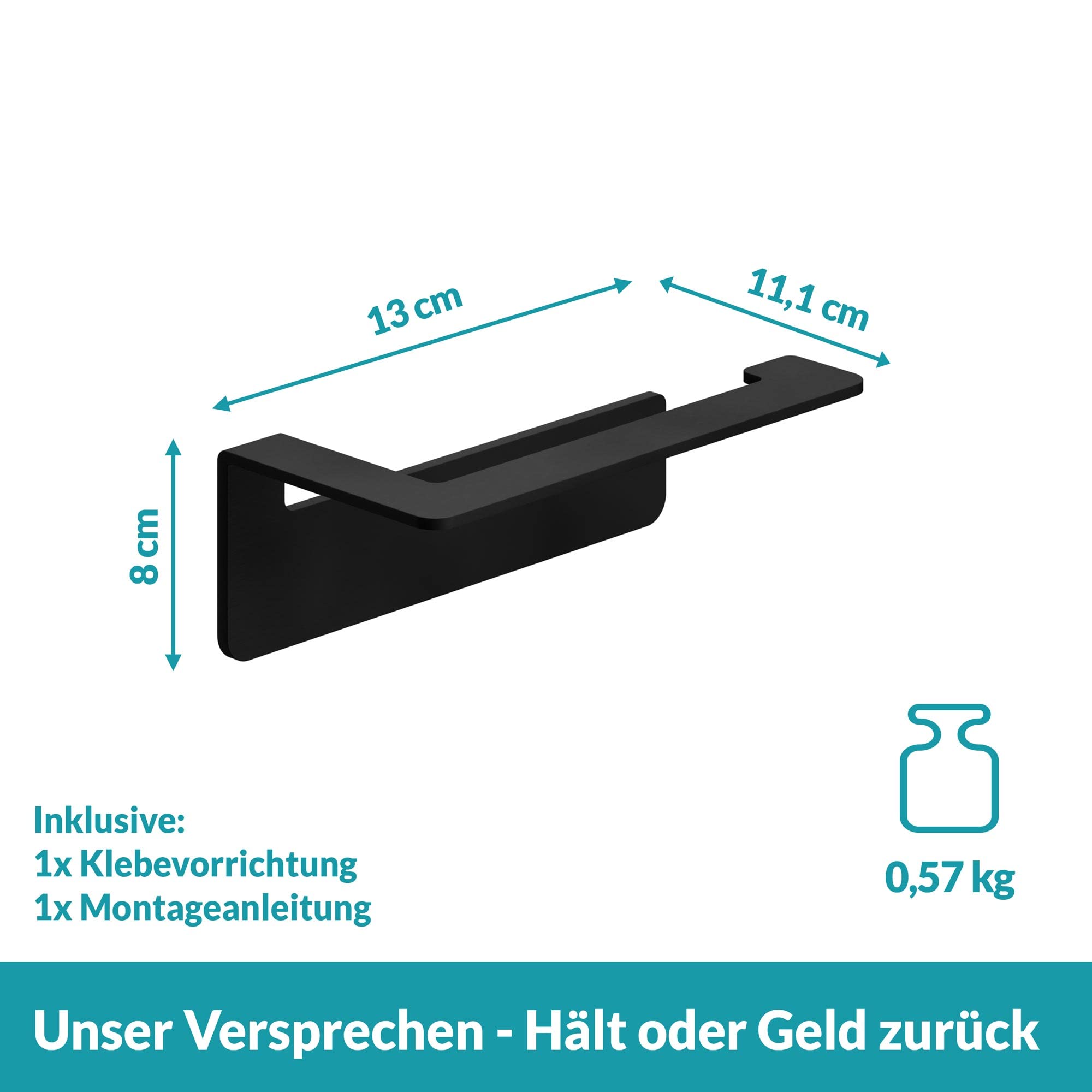 Toilettenpapierhalter Edelstahl Schwarz