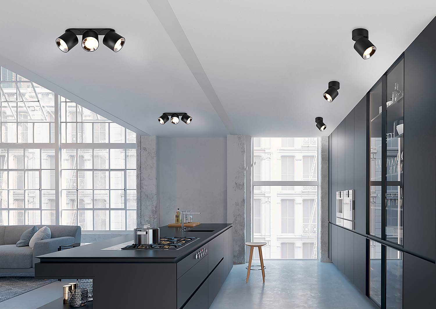 Guayana Ceiling Light Iron Black