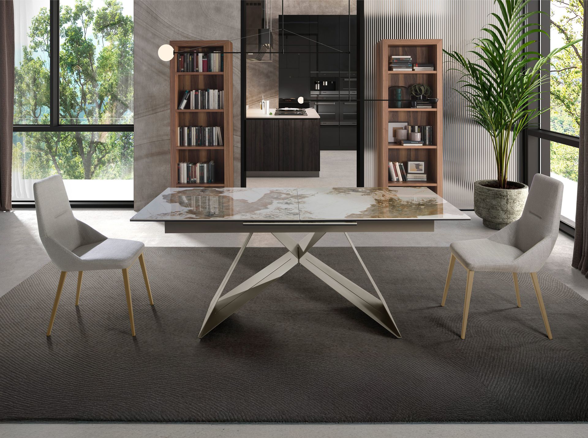 Dining chair textile light grey