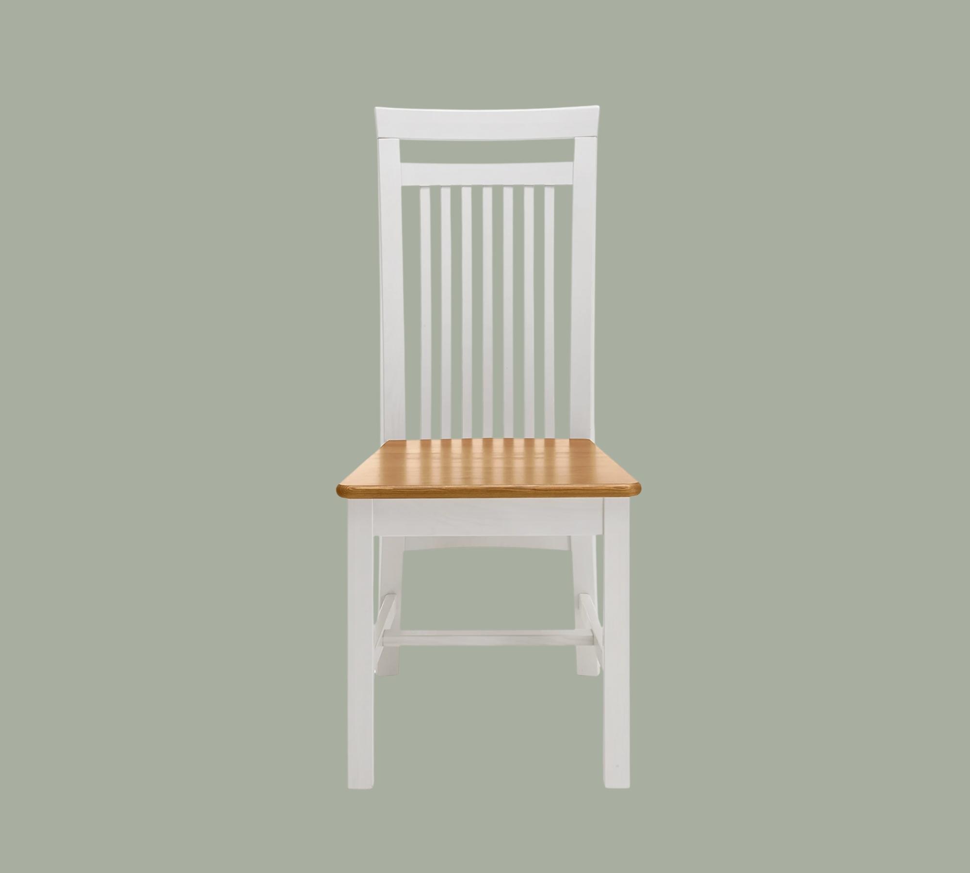 2x Esszimmerstuhl mit Landhaus-Touch Weiß/Holz