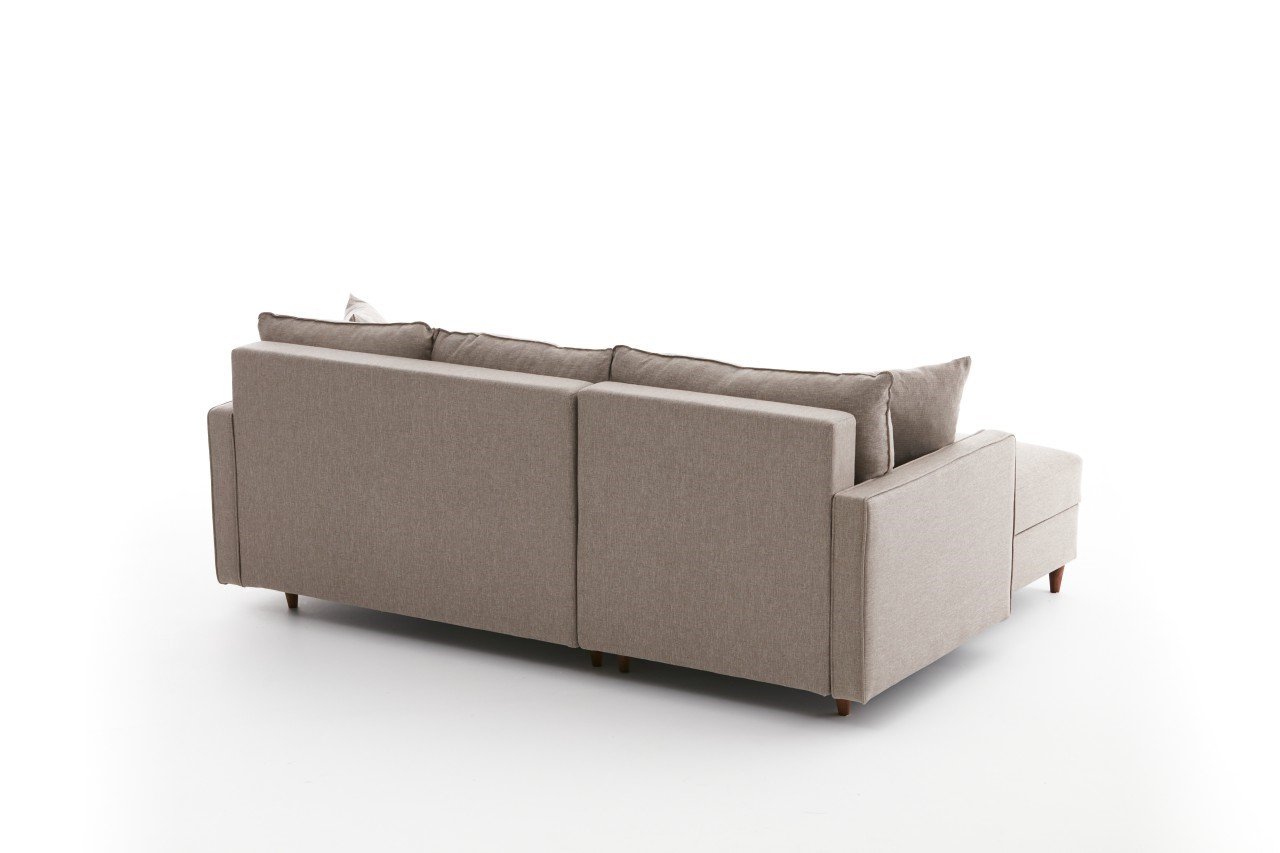 Eva Sofa Récamiere Links mit Hocker Creme