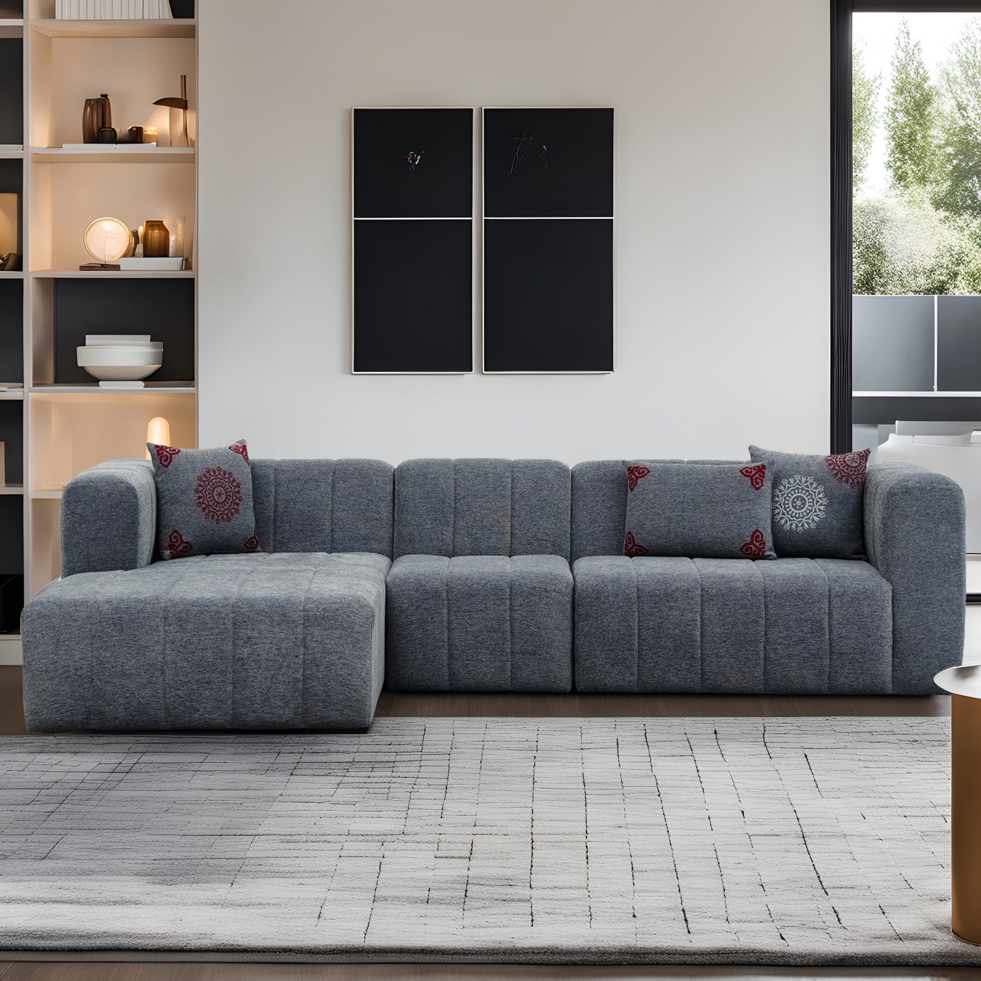 Beyza Sofa Récamiere Links Grau