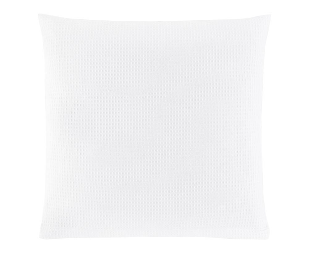 Kissen und Decken Set aus Waffelpiqué 100% Baumwolle Weiß 