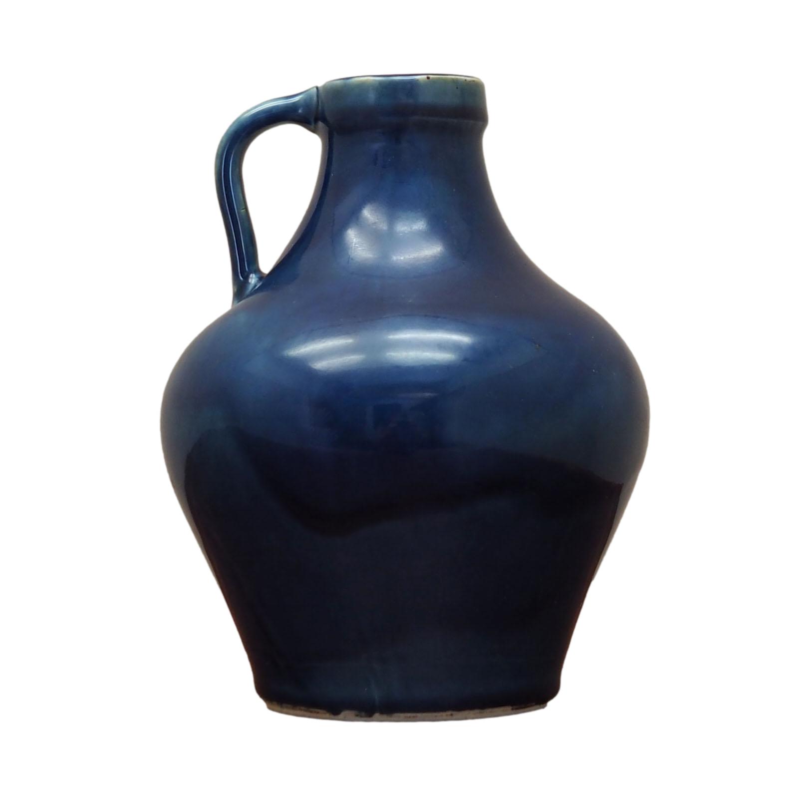 Brocca vintage in ceramica blu anni '70