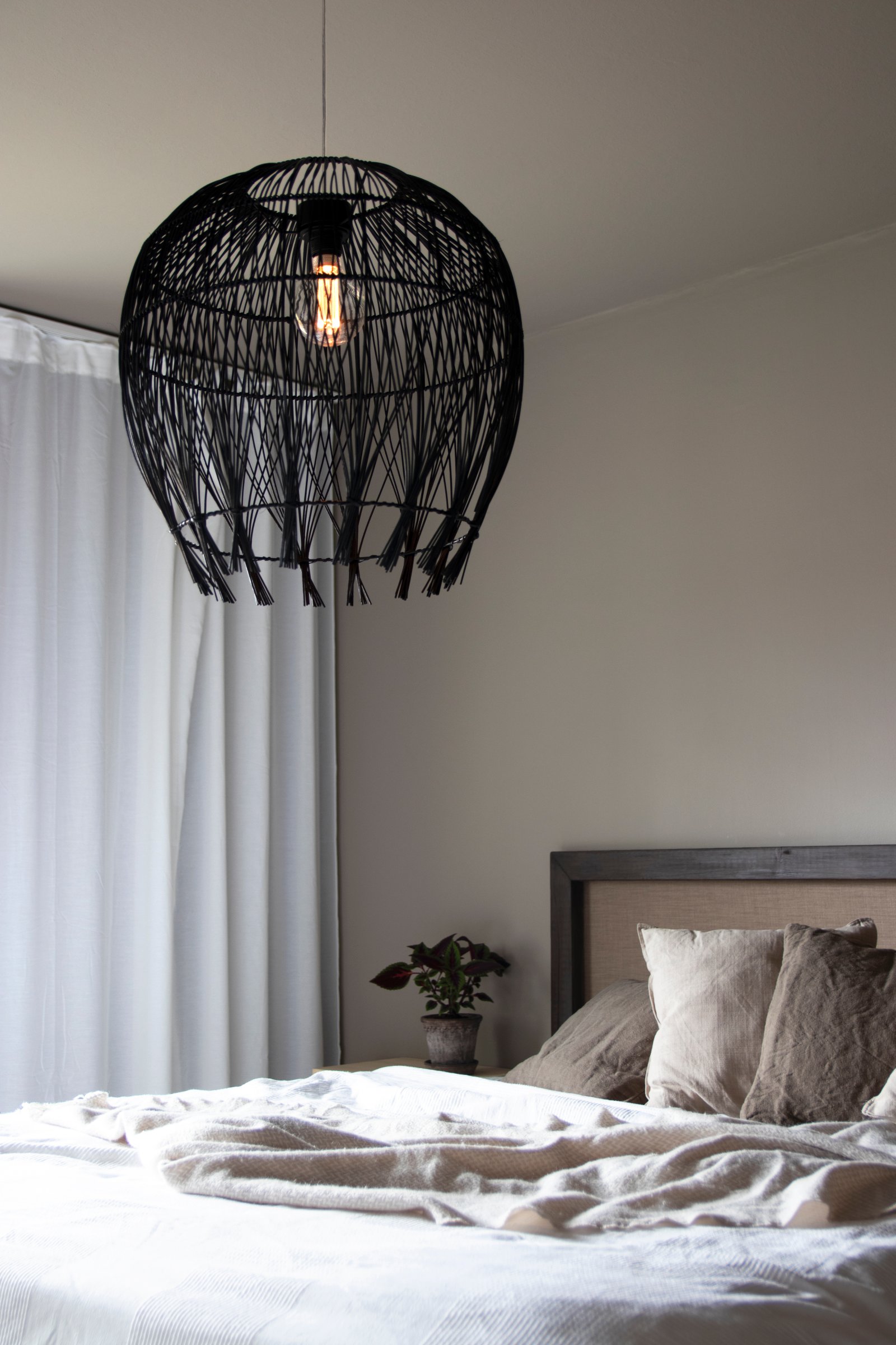 Montego Lampenschirm Rattan Schwarz Ø 50cm