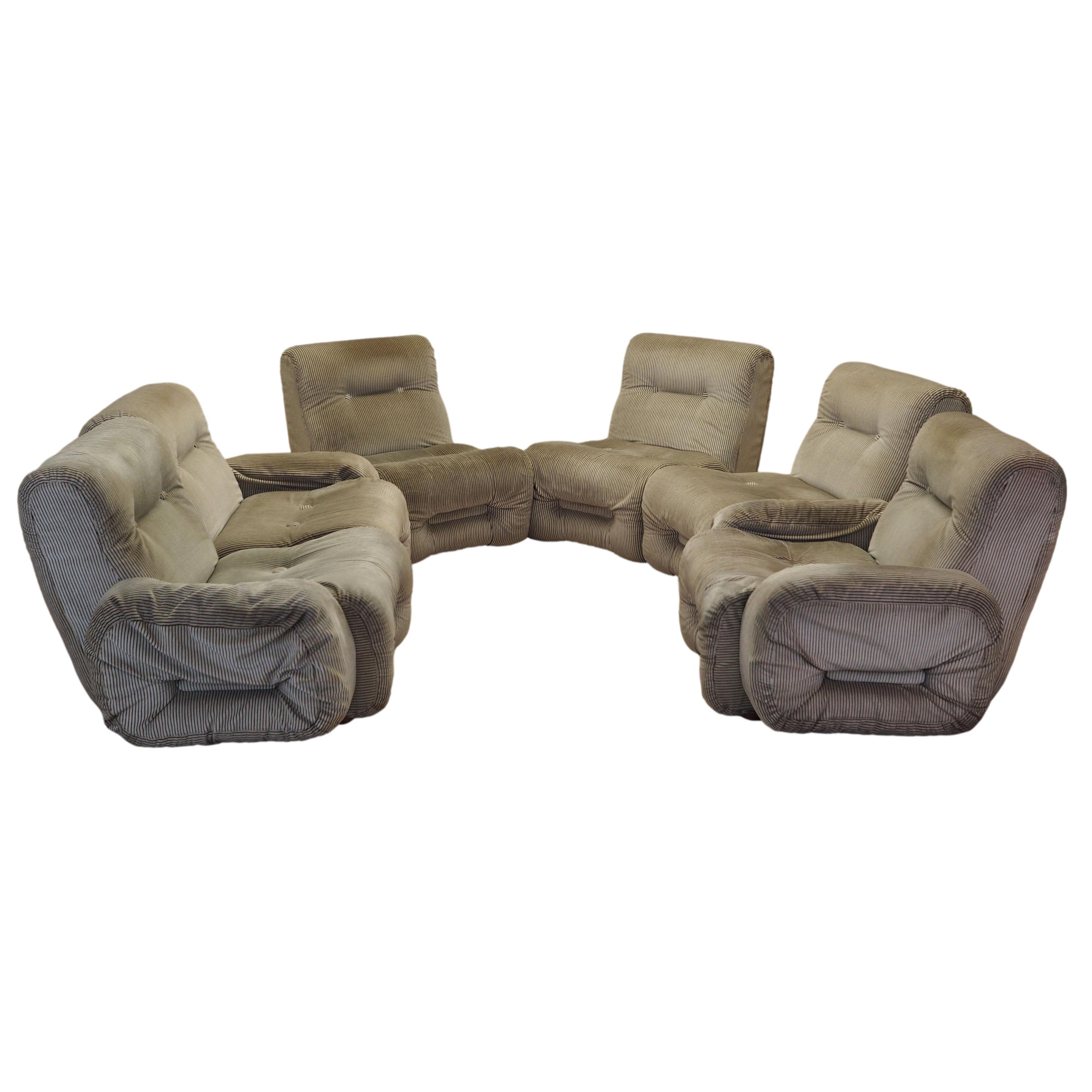 Modulares Sofa Grau 1960er Jahre