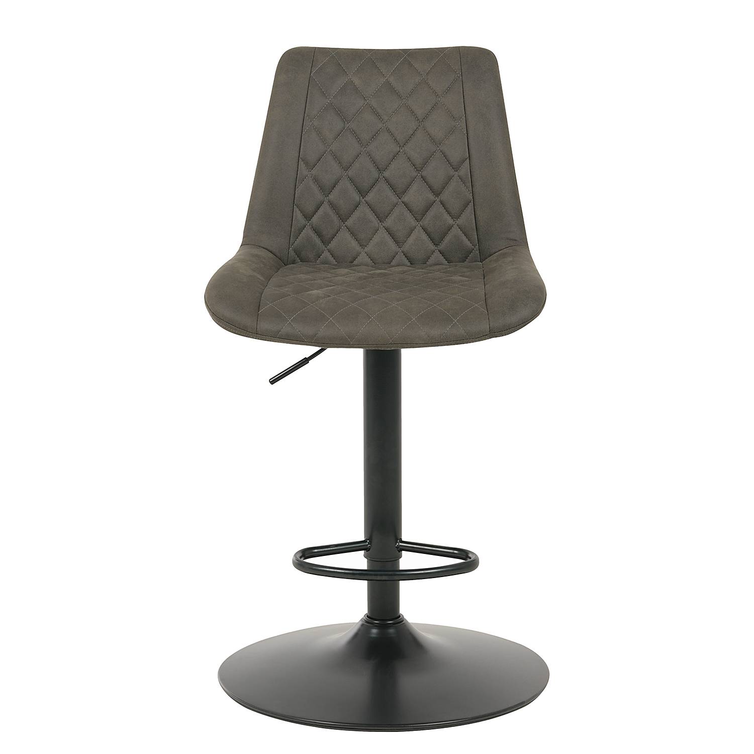 2x Barstuhl Wismes Microfaser Eisen Vintage Grau