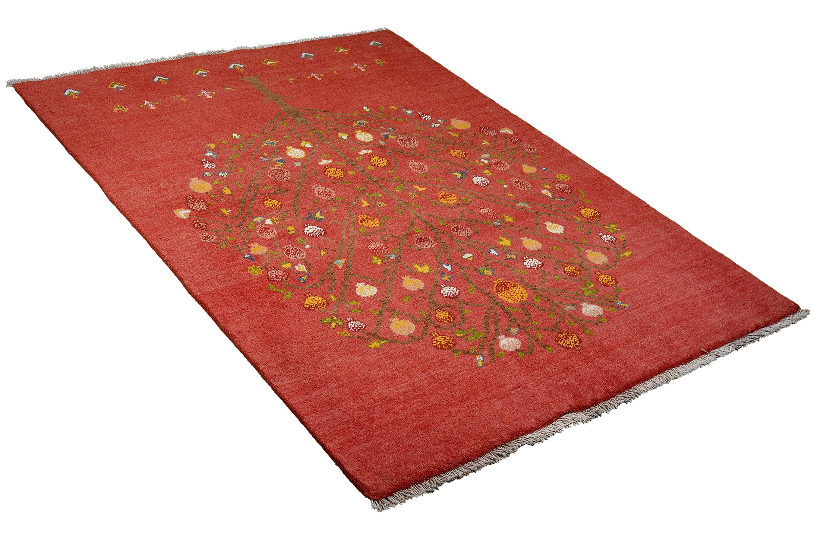 Rizbaf Gabbeh-Teppich Wolle Rot