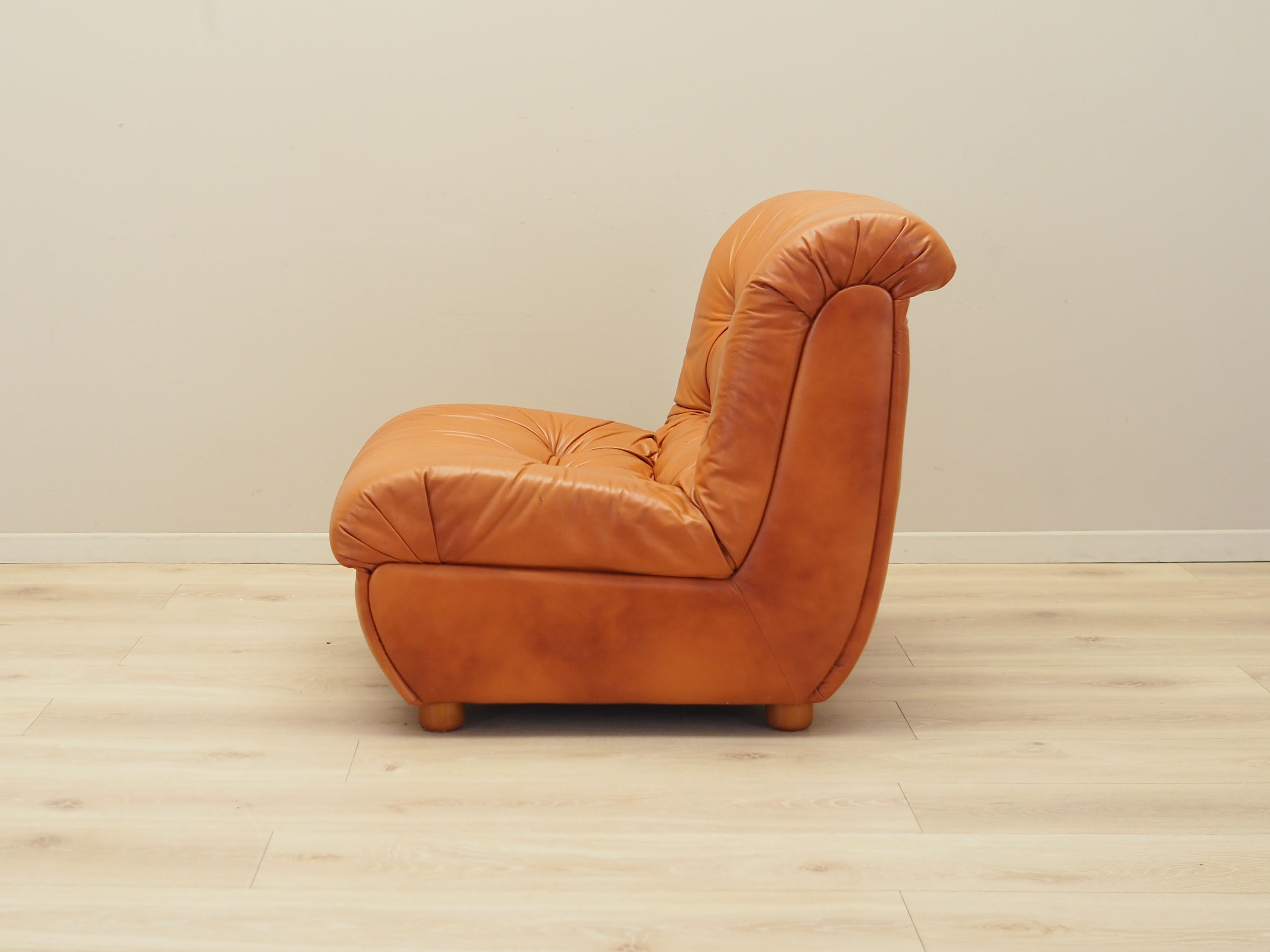 Sessel Leder Braun 1970er Jahre