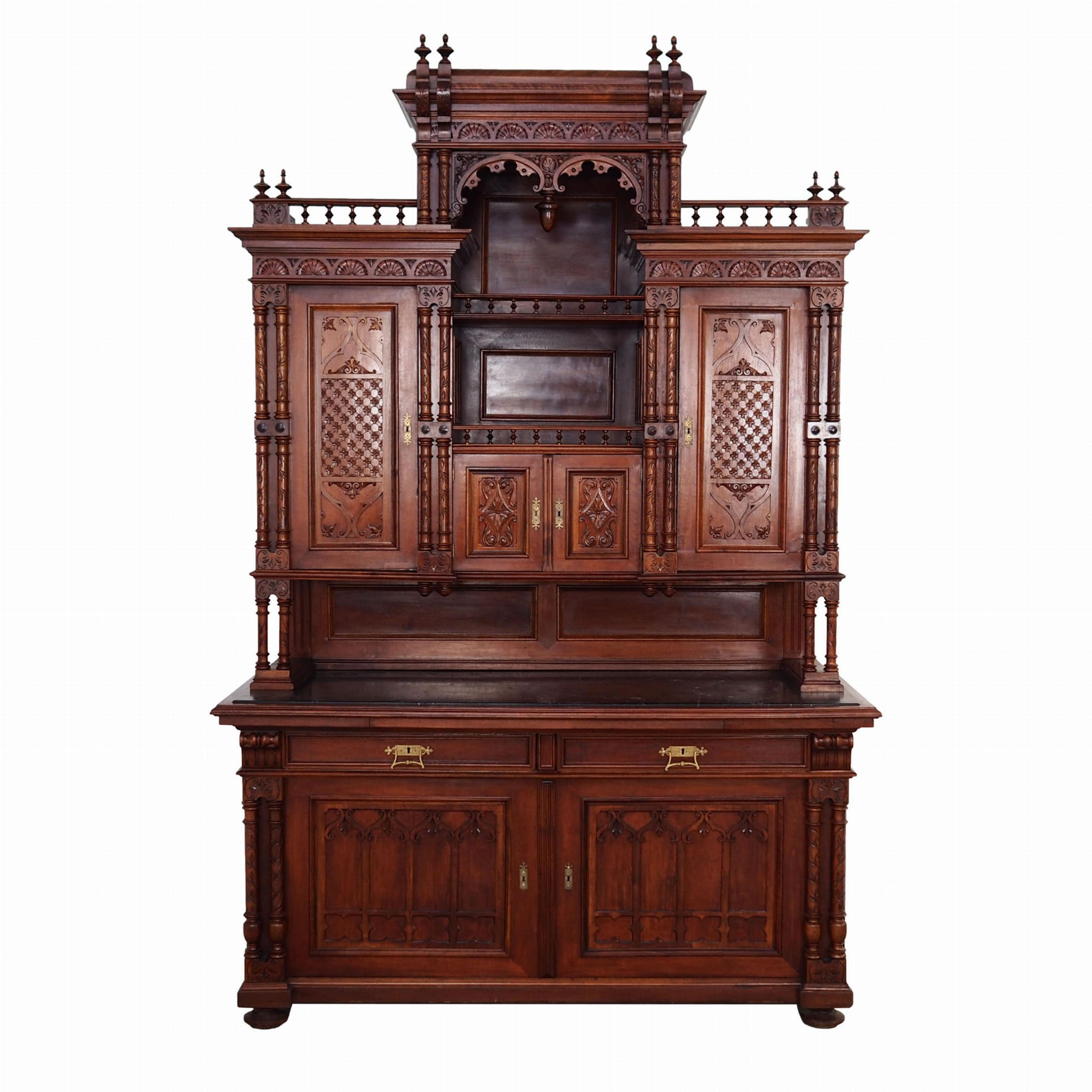 Vintage cabinet oak wood brown