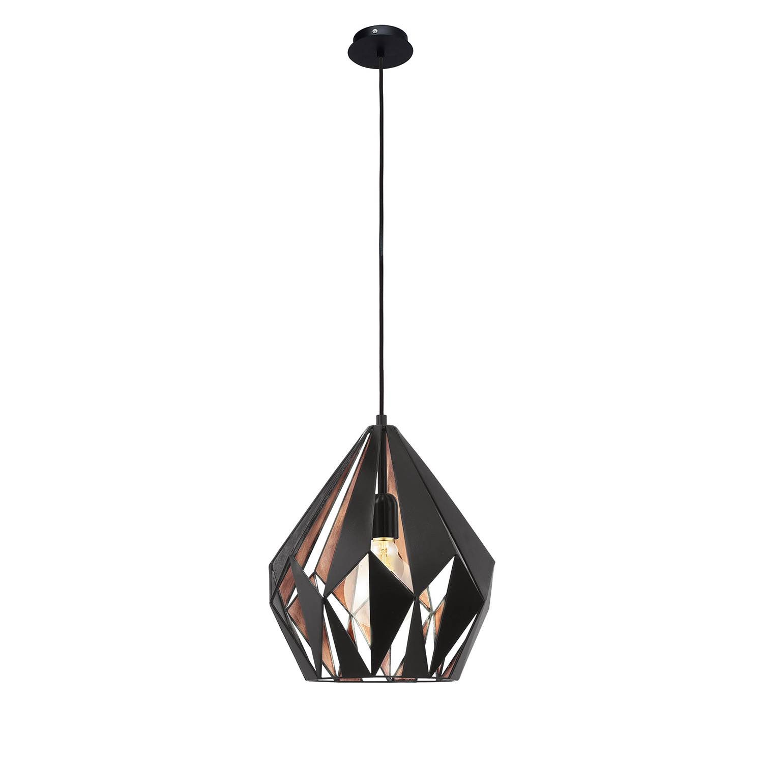 Pendant lamp Carlton I Steel Black Copper